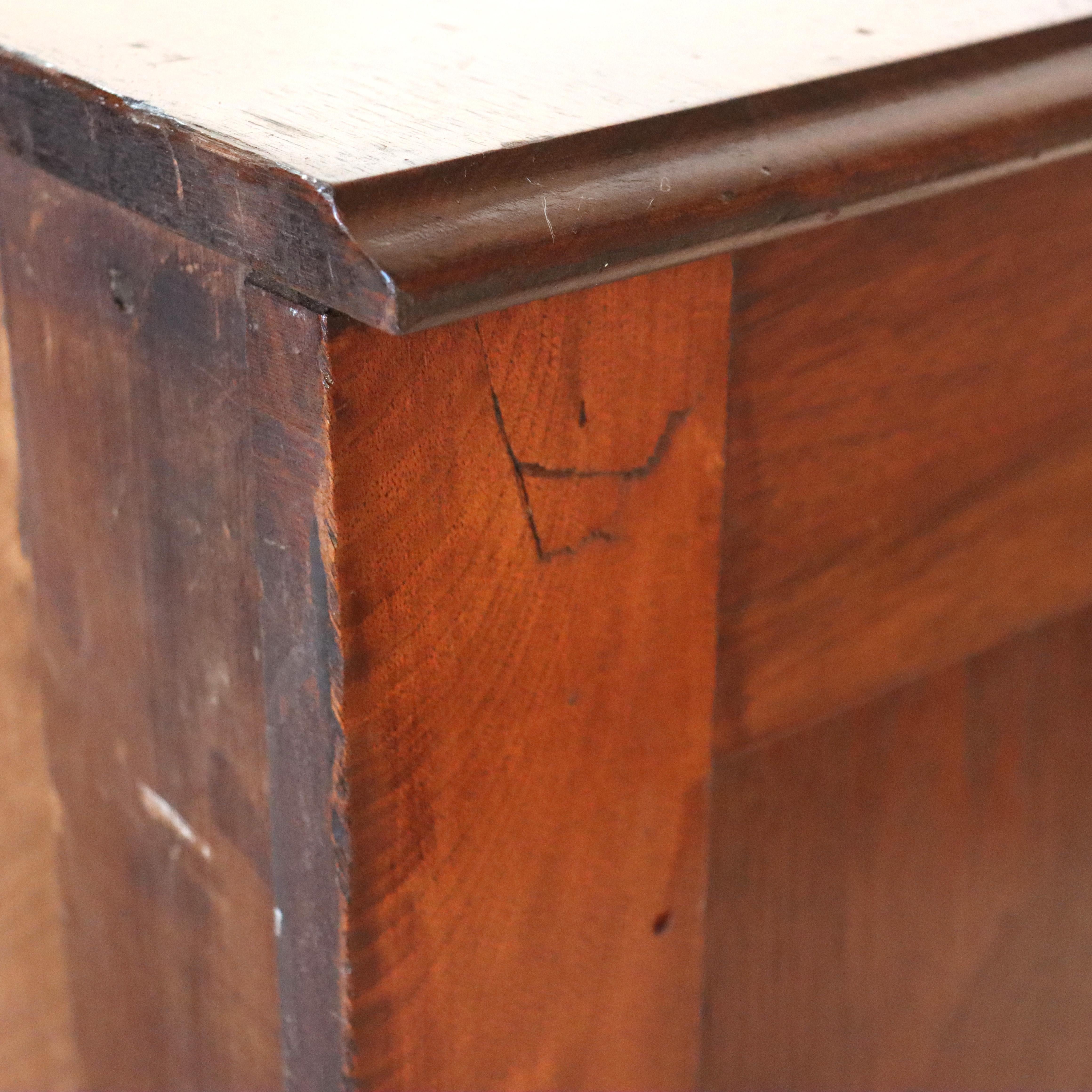 Arcón Victoriano Antiguo De 3 Cajones De Nogal Con Tiradores Tallados C1890 en venta 12