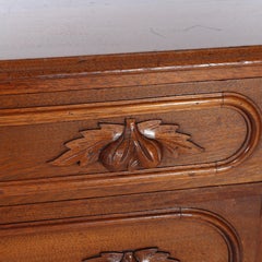 Antique Victorian Walnut 3-Drawer Chest With Carved Pulls C1890