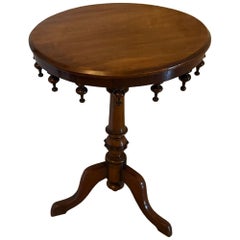 Antique Victorian Walnut Bobbin Gallery Lamp Table