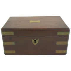 Antique Victorian Walnut Brass Bound Box, Scotland 1880 1969