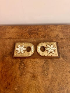 Antique Victorian Walnut & Brass Mounted Sliding Bookends