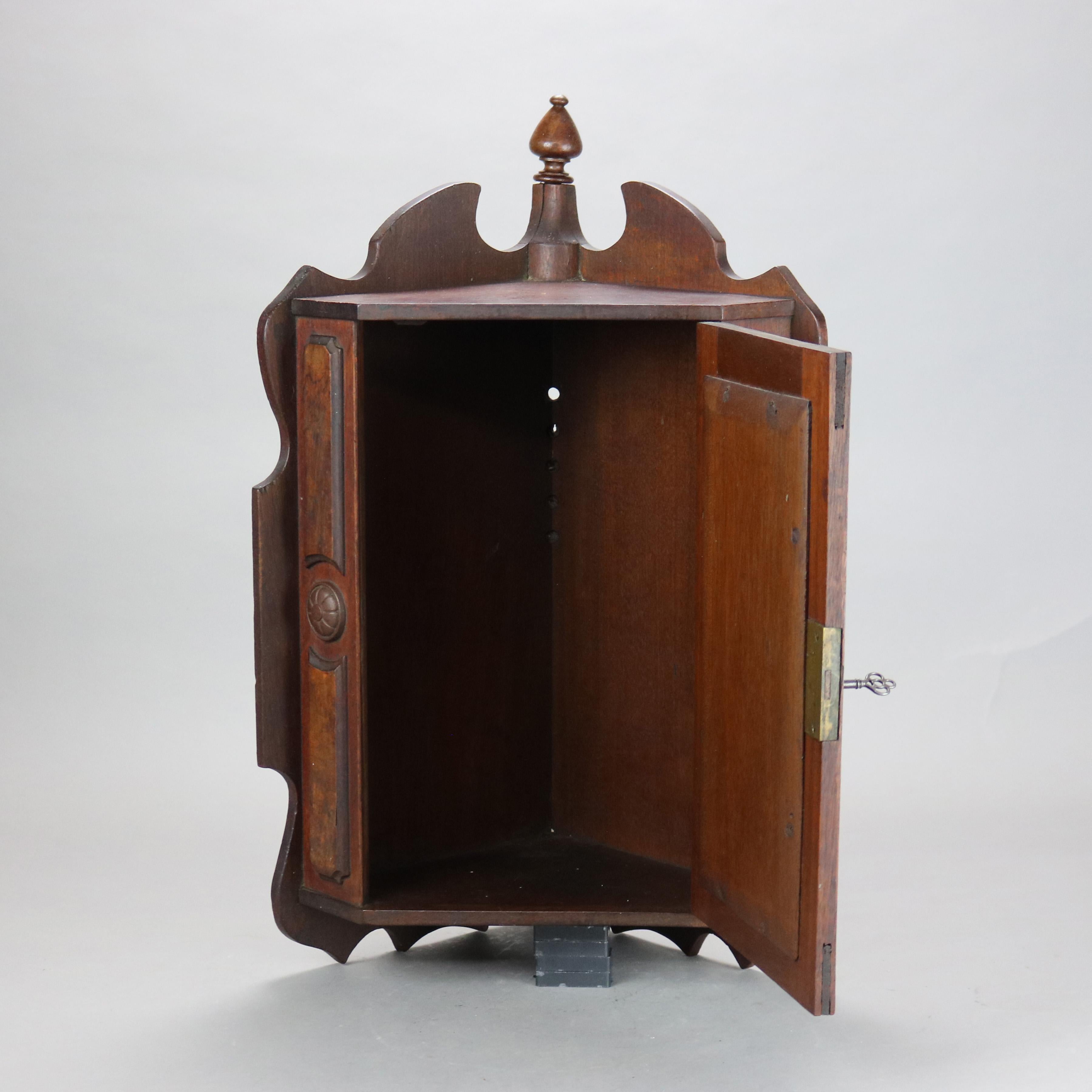Antique Victorian Walnut & Burl Corner Medicine Cabinet C1890

Measures- 22.5