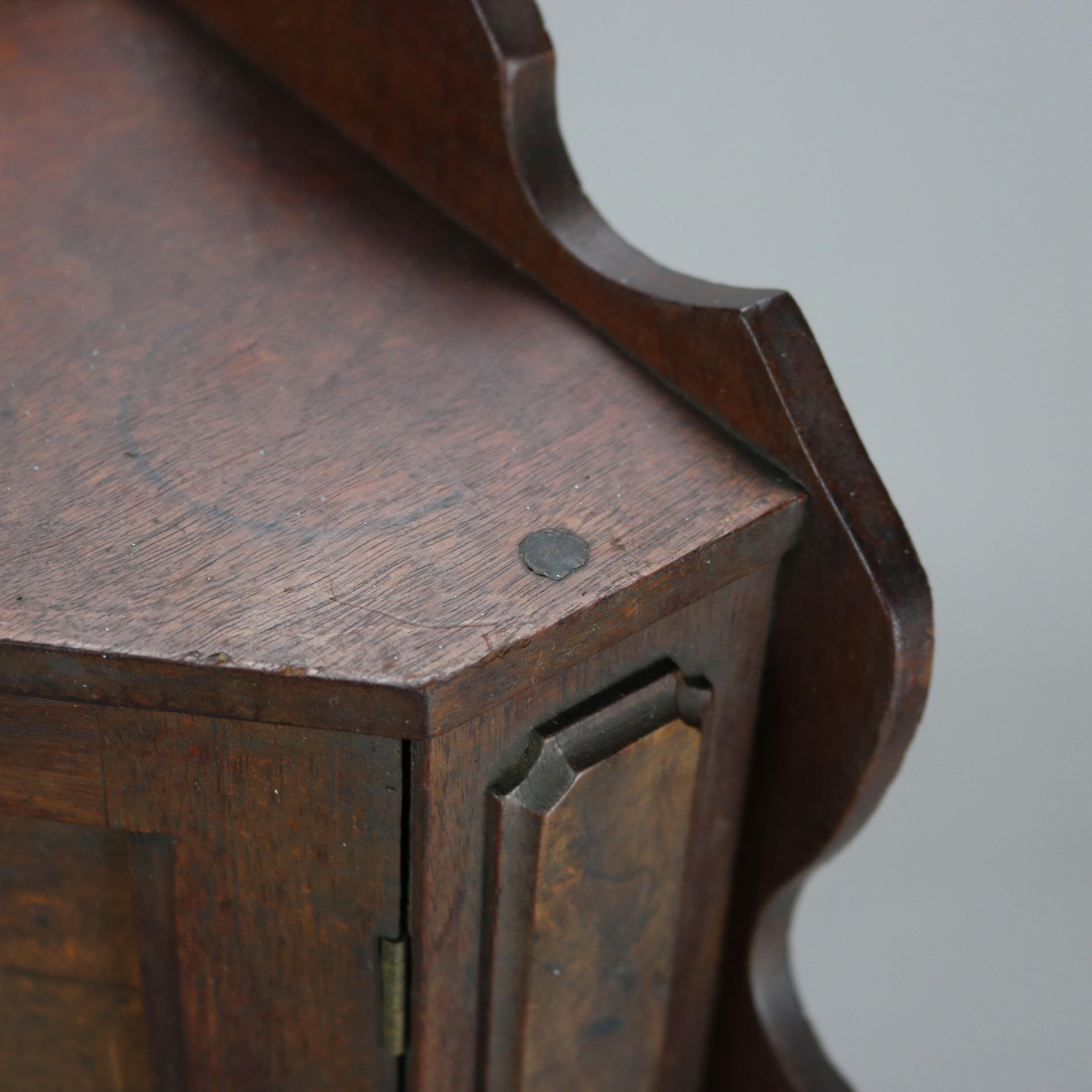 Antique Victorian Walnut & Burl Corner Medicine Cabinet C1890 1