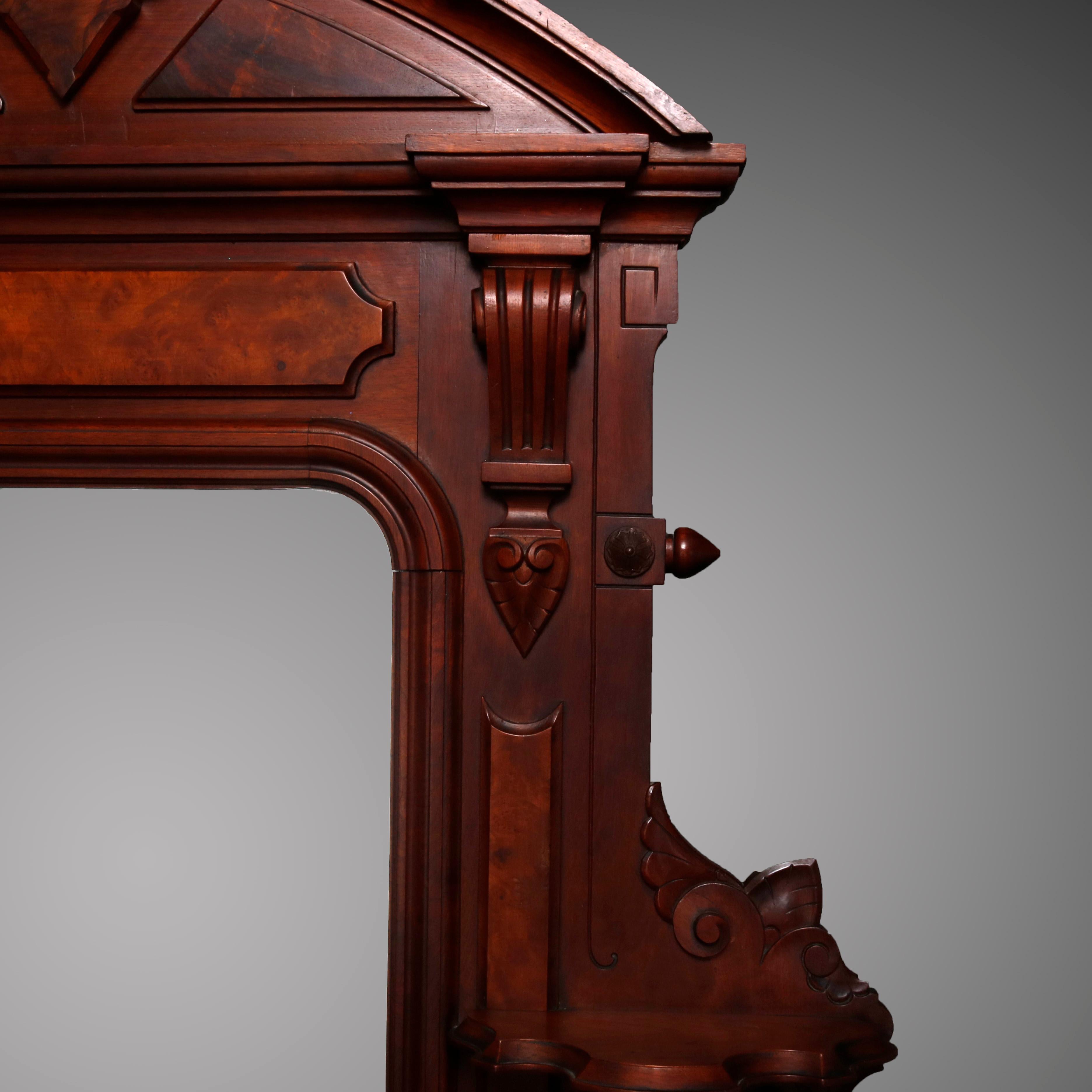 Antique Victorian Walnut and Burl Drop Center Marble-Top Dresser, circa 1880 1