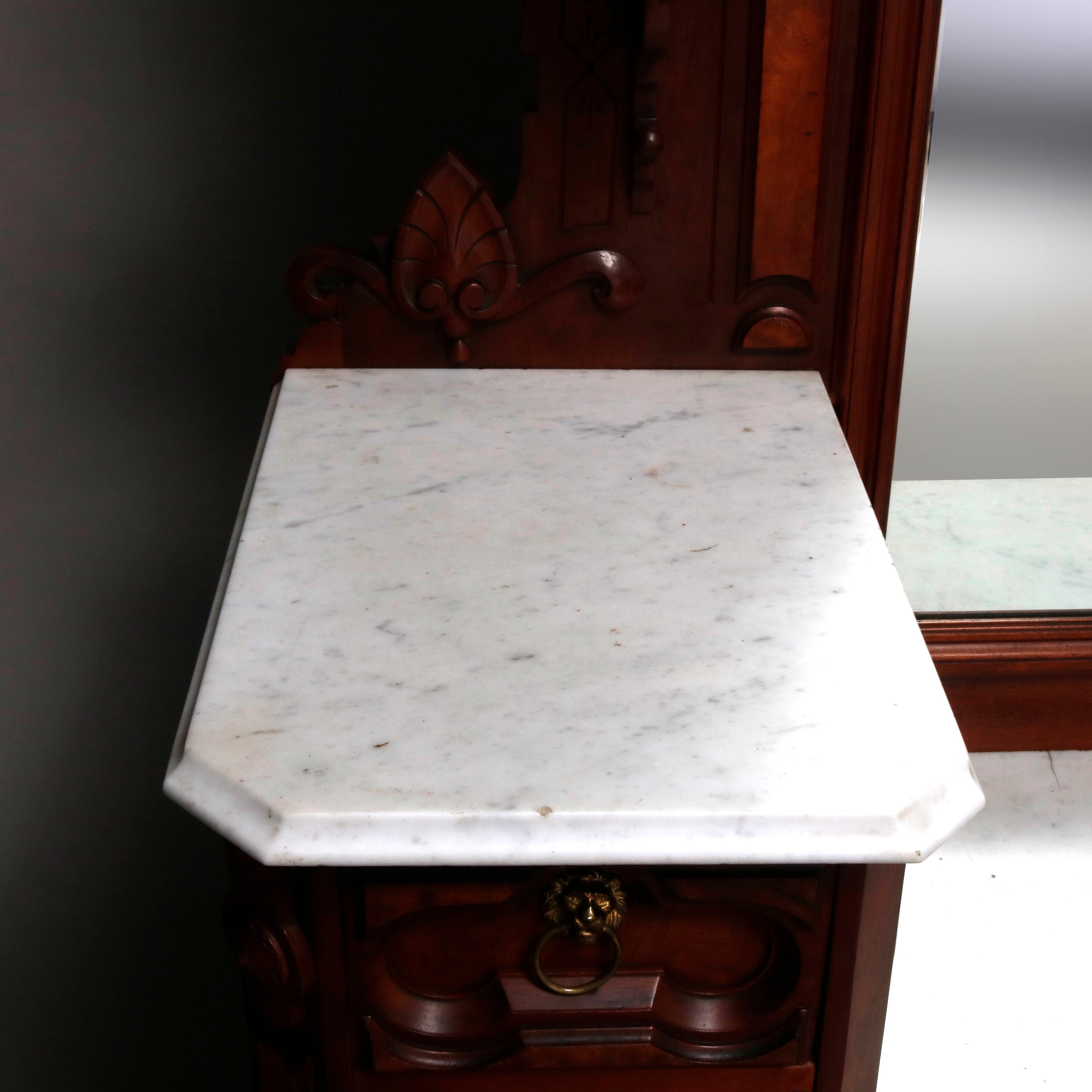 antique victorian dresser with marble top and mirror