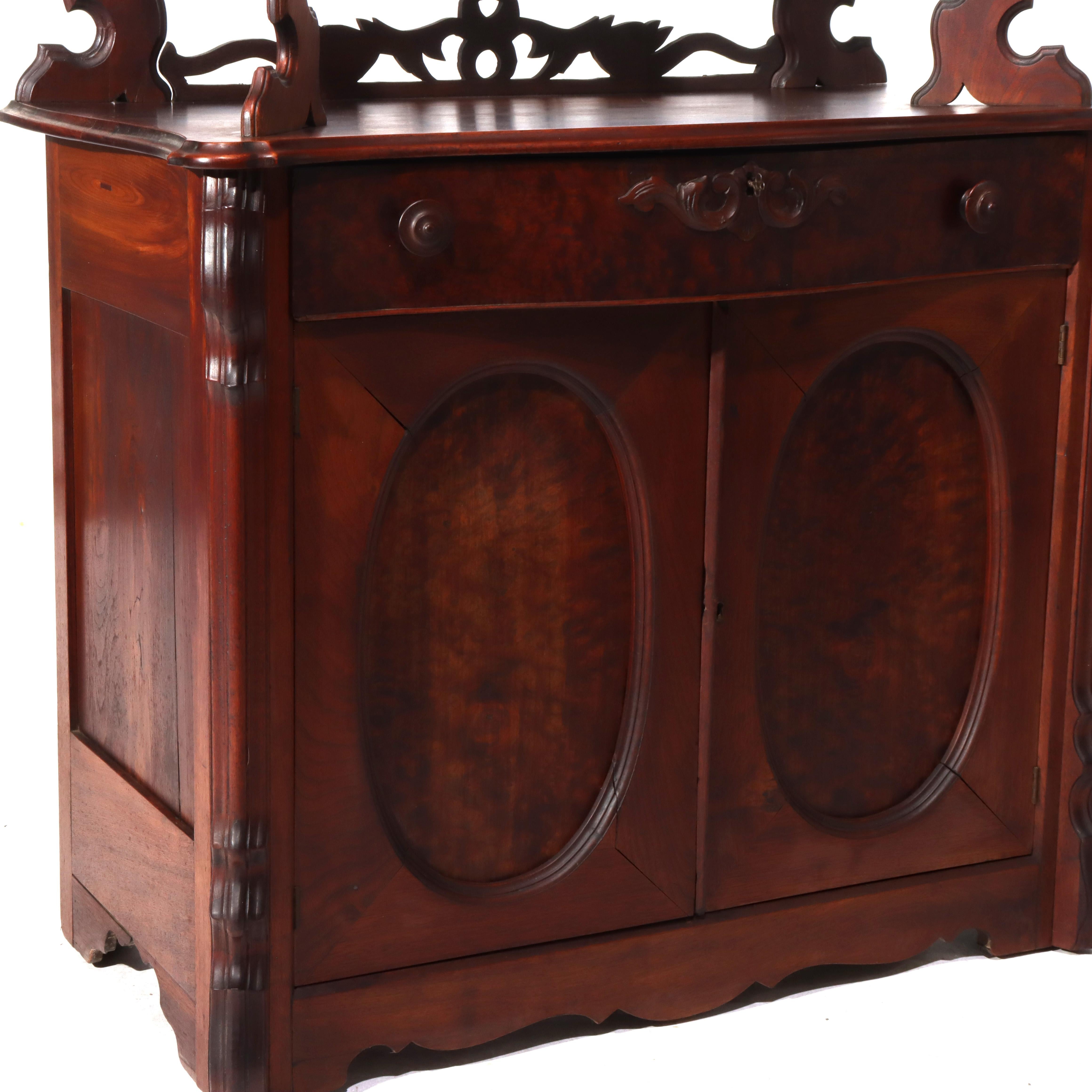 Ancien serveur d'étagère victorien en noyer et ronce C1880 en vente 7