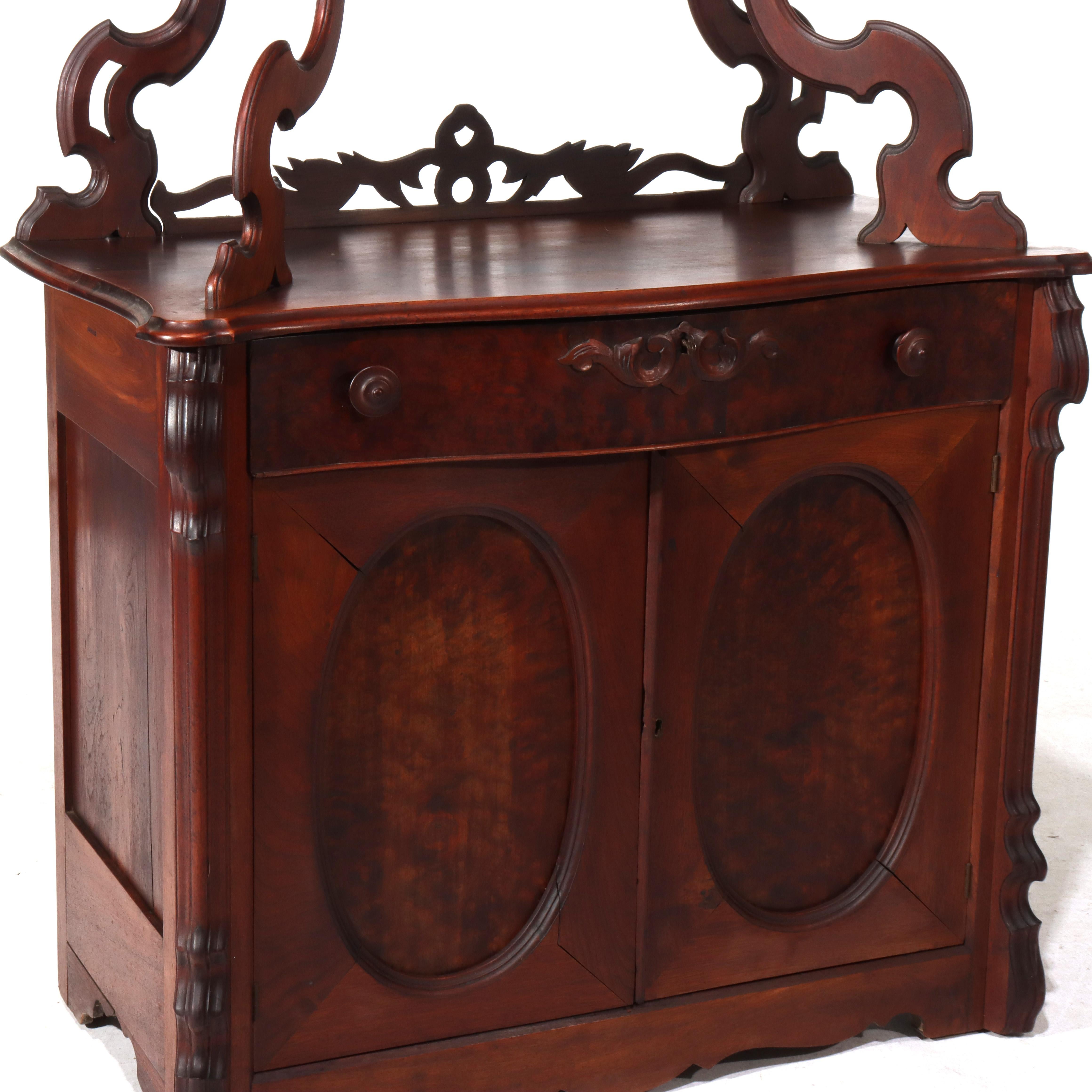 Ancien serveur d'étagère victorien en noyer et ronce C1880 en vente 8