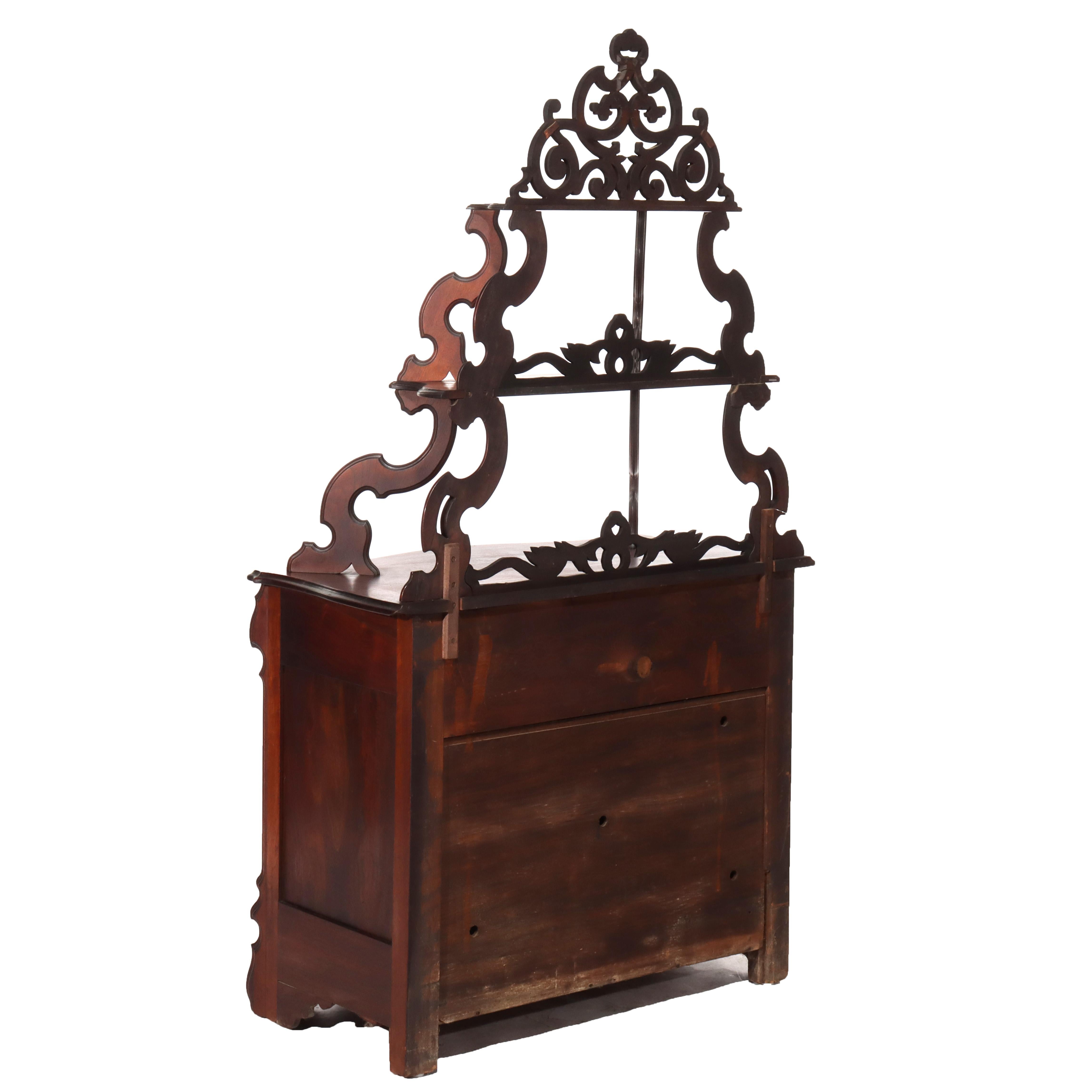 Ancien serveur d'étagère victorien en noyer et ronce C1880 en vente 13