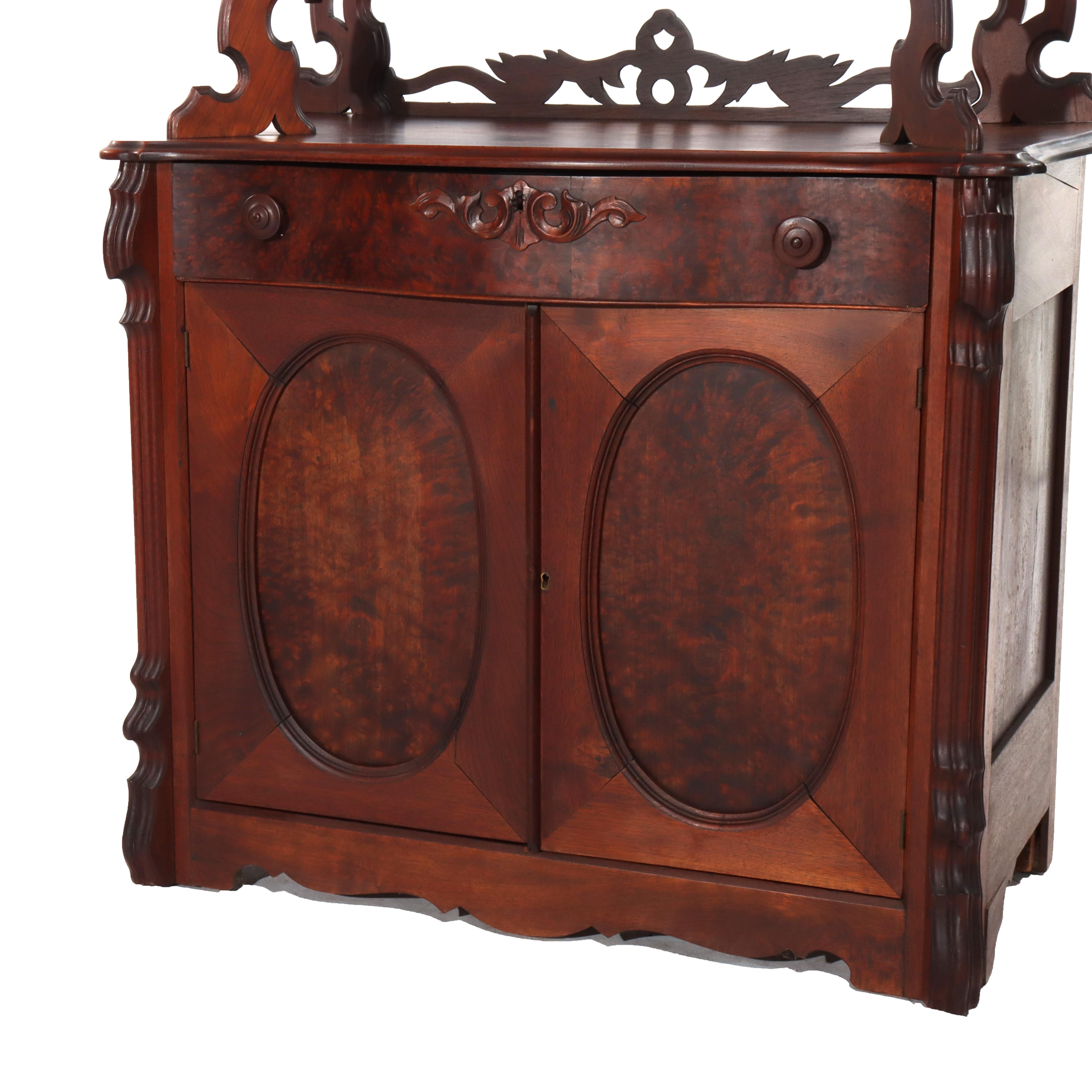 XIXe siècle Ancien serveur d'étagère victorien en noyer et ronce C1880 en vente