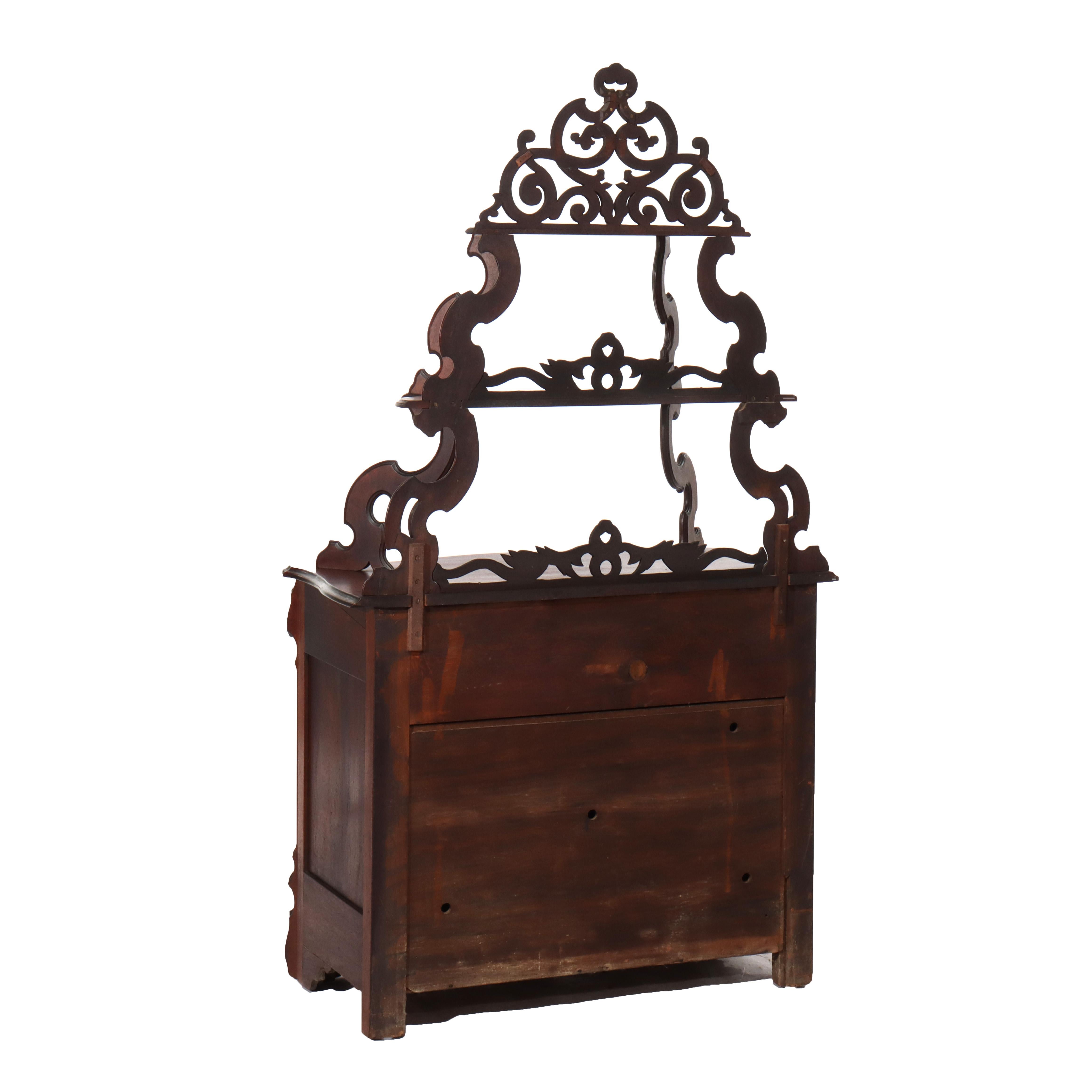 Ancien serveur d'étagère victorien en noyer et ronce C1880 en vente 3
