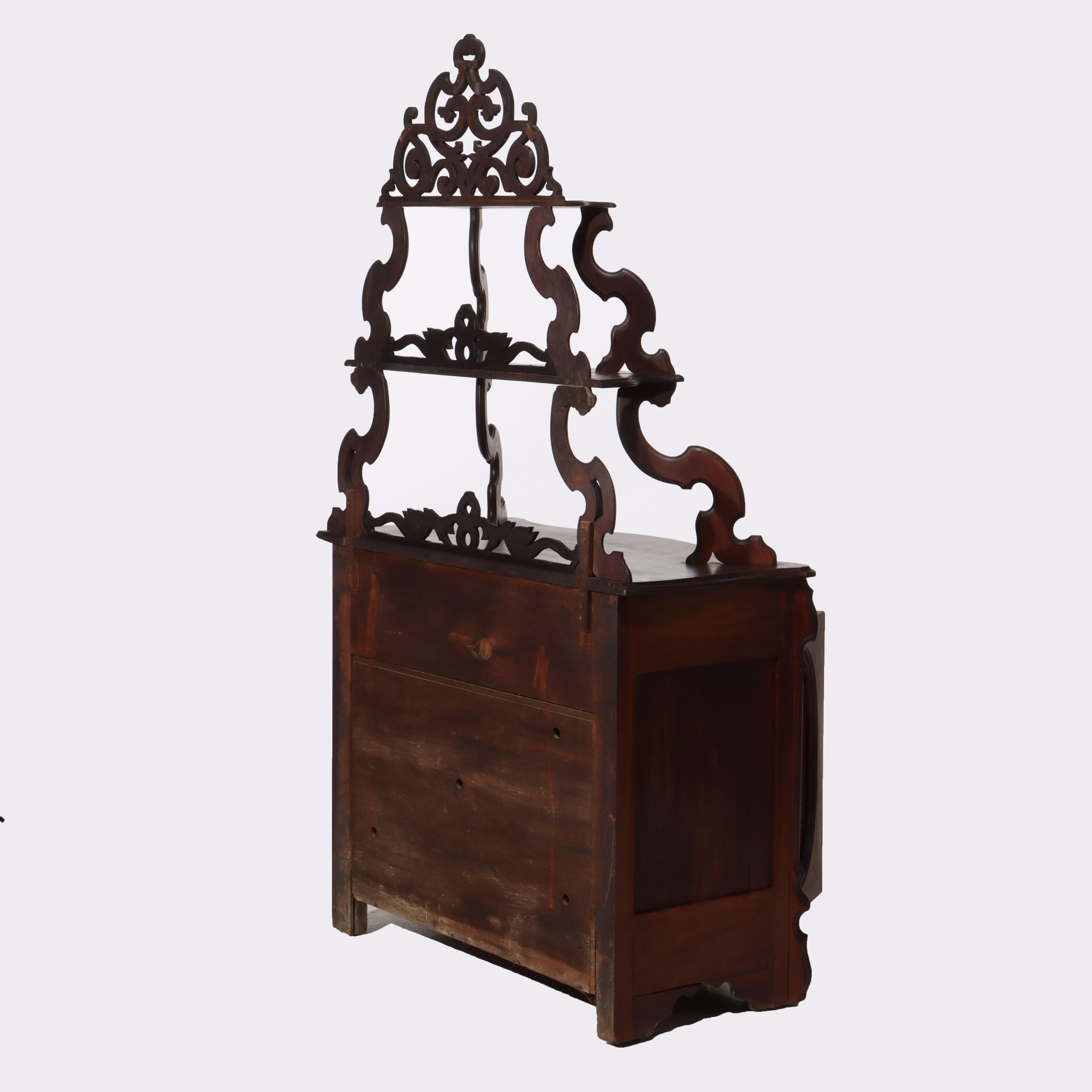 Ancien serveur d'étagère victorien en noyer et ronce C1880 en vente 4