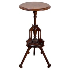 Antique Victorian Walnut Candle Stand c. Late 19th Century