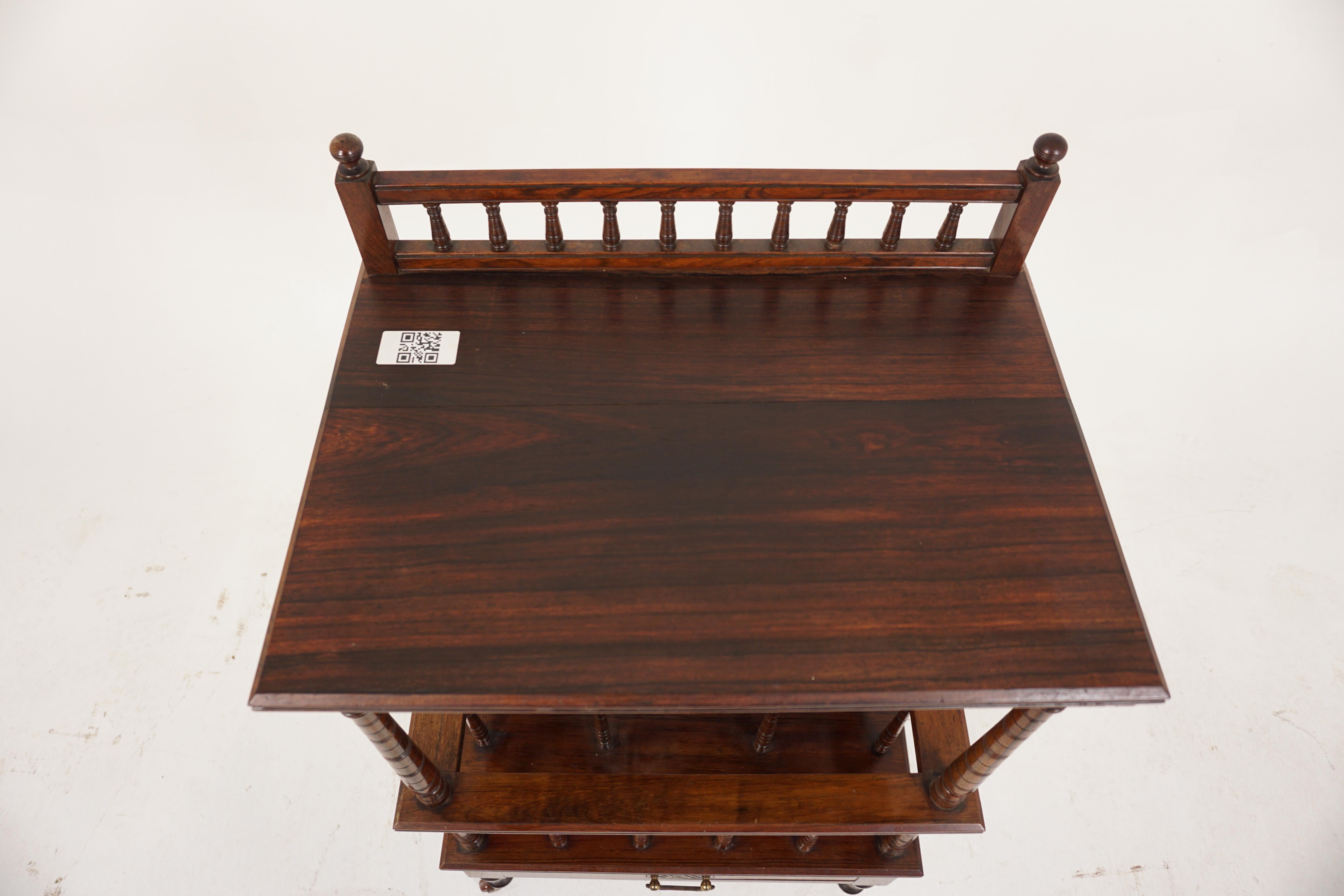 Antique Victorian Walnut Canterbury, What Not Paper Rack, Scotland 1870, H971 In Good Condition For Sale In Vancouver, BC