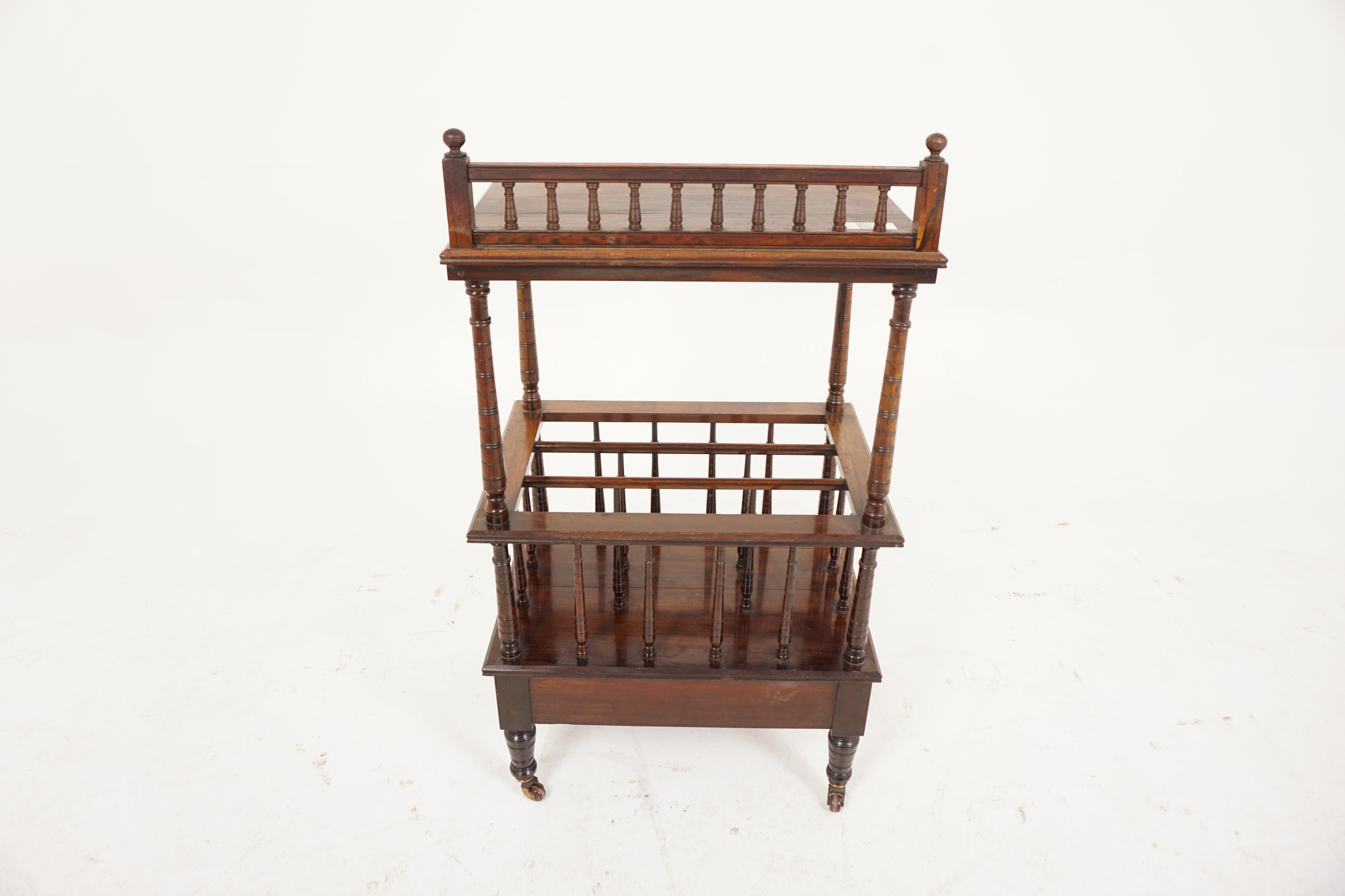 Antique Victorian Walnut Canterbury, What Not Paper Rack, Scotland 1870, H971 For Sale 4