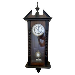 Antique Victorian Walnut Case Vienna Wall Clock 