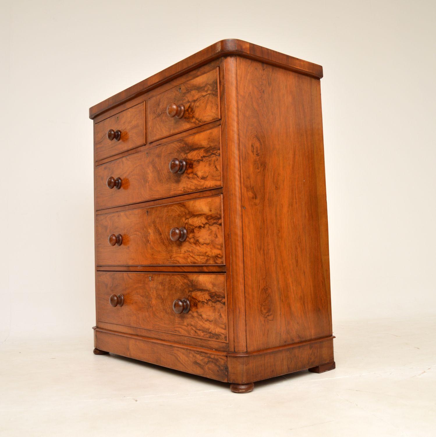 Late 19th Century Antique Victorian Walnut Chest of Drawers