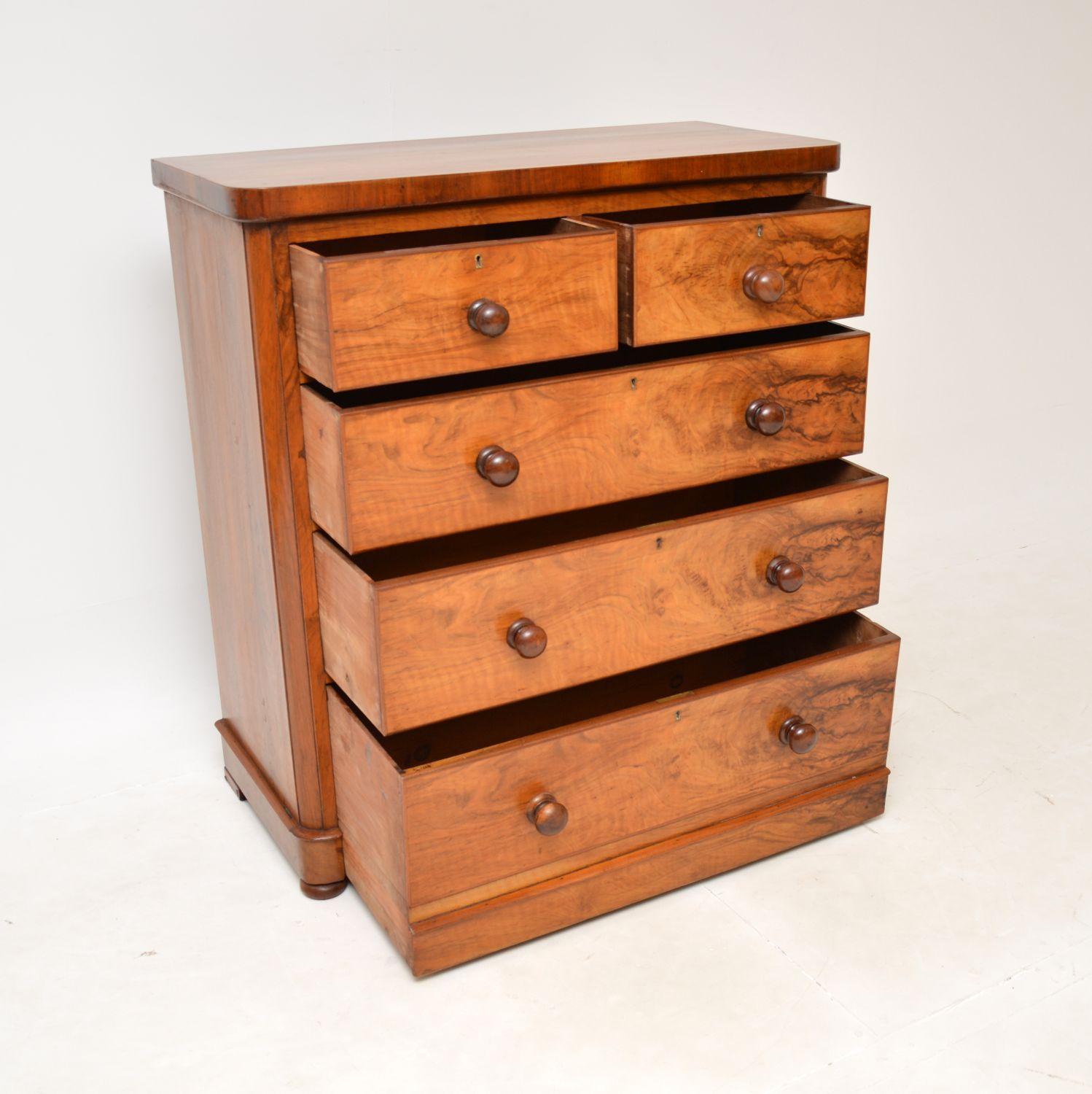 Antique Victorian Walnut Chest of Drawers 1