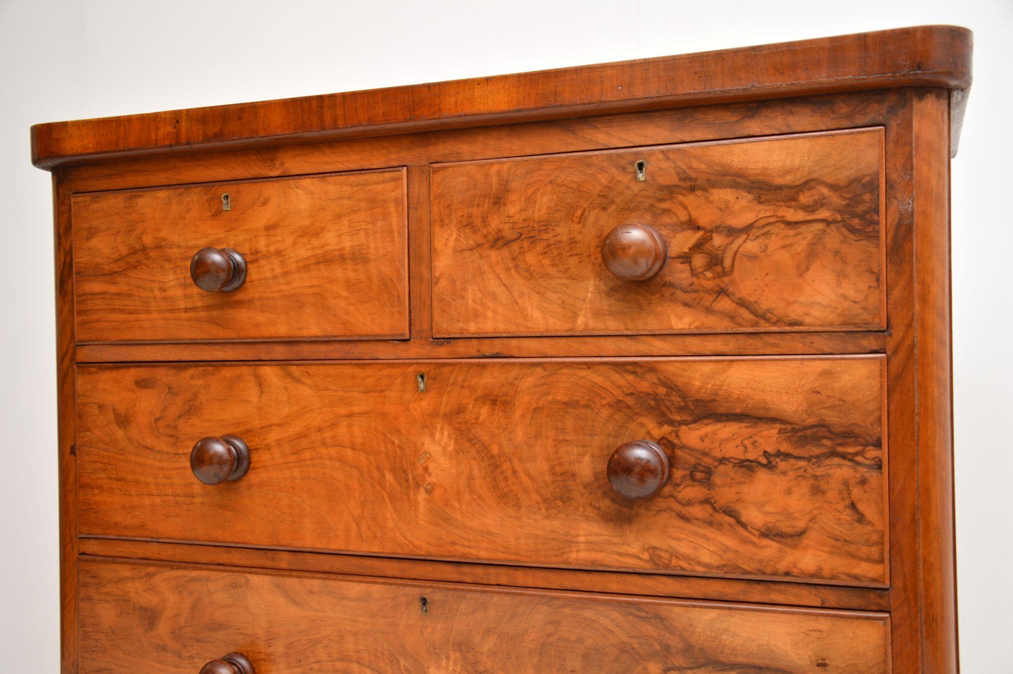 Antique Victorian Walnut Chest of Drawers 4