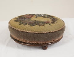 Antique Victorian Walnut Circular Foot Stool, Scotland, 1880