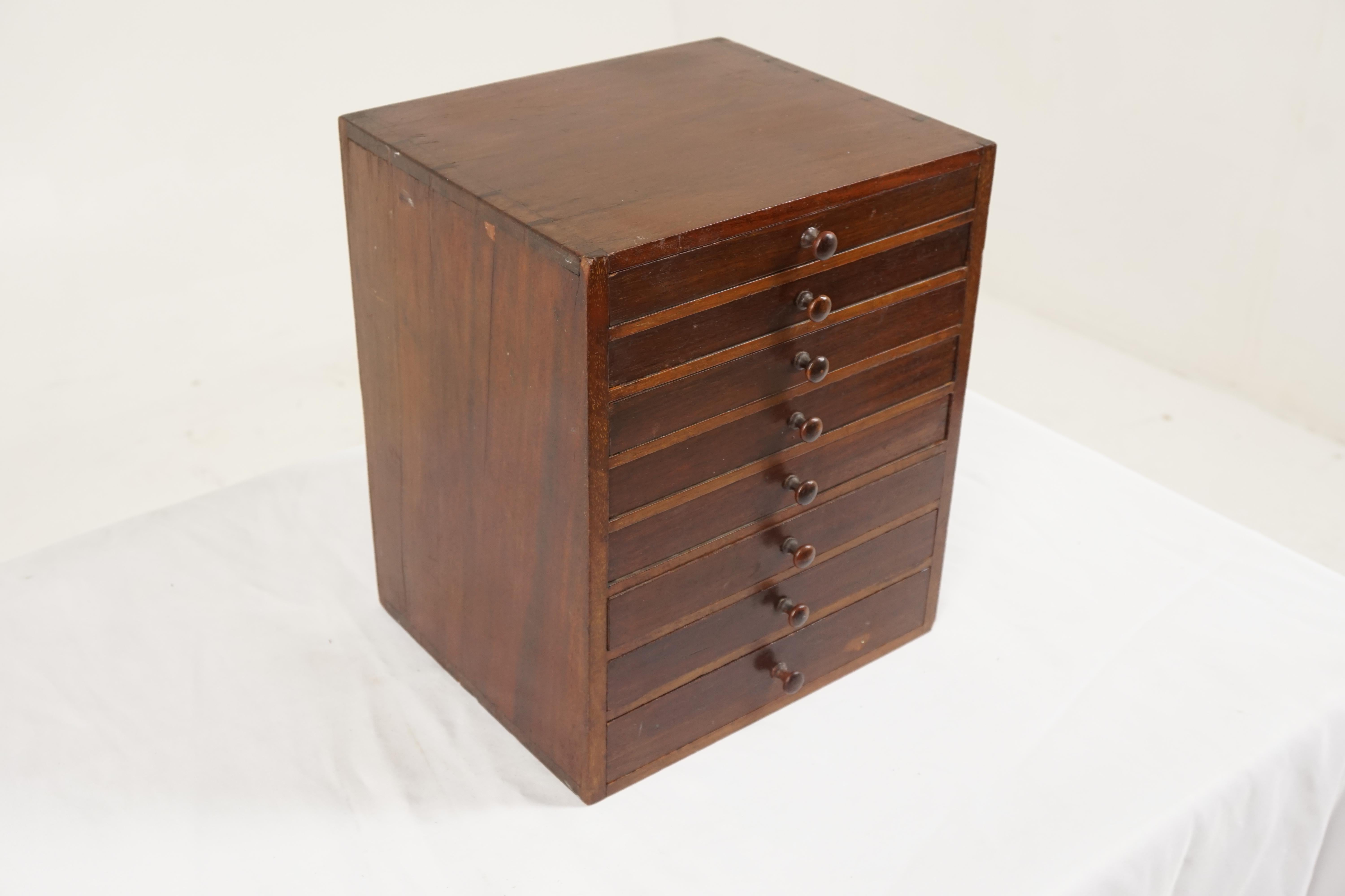 Scottish Antique Victorian Walnut Collectors Cabinet, Apothecary, Scotland 1890, B36y