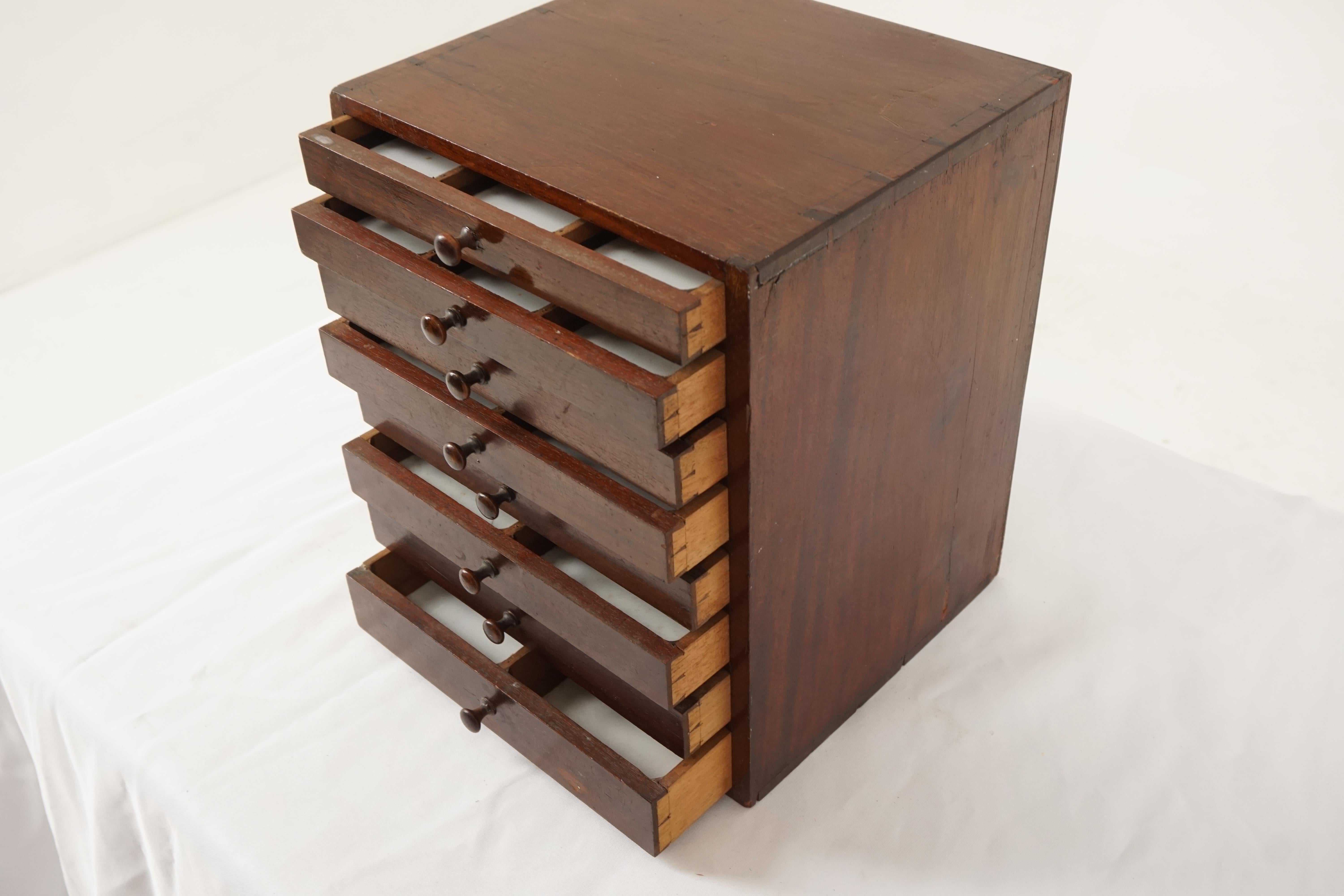 Hand-Crafted Antique Victorian Walnut Collectors Cabinet, Apothecary, Scotland 1890, B36y