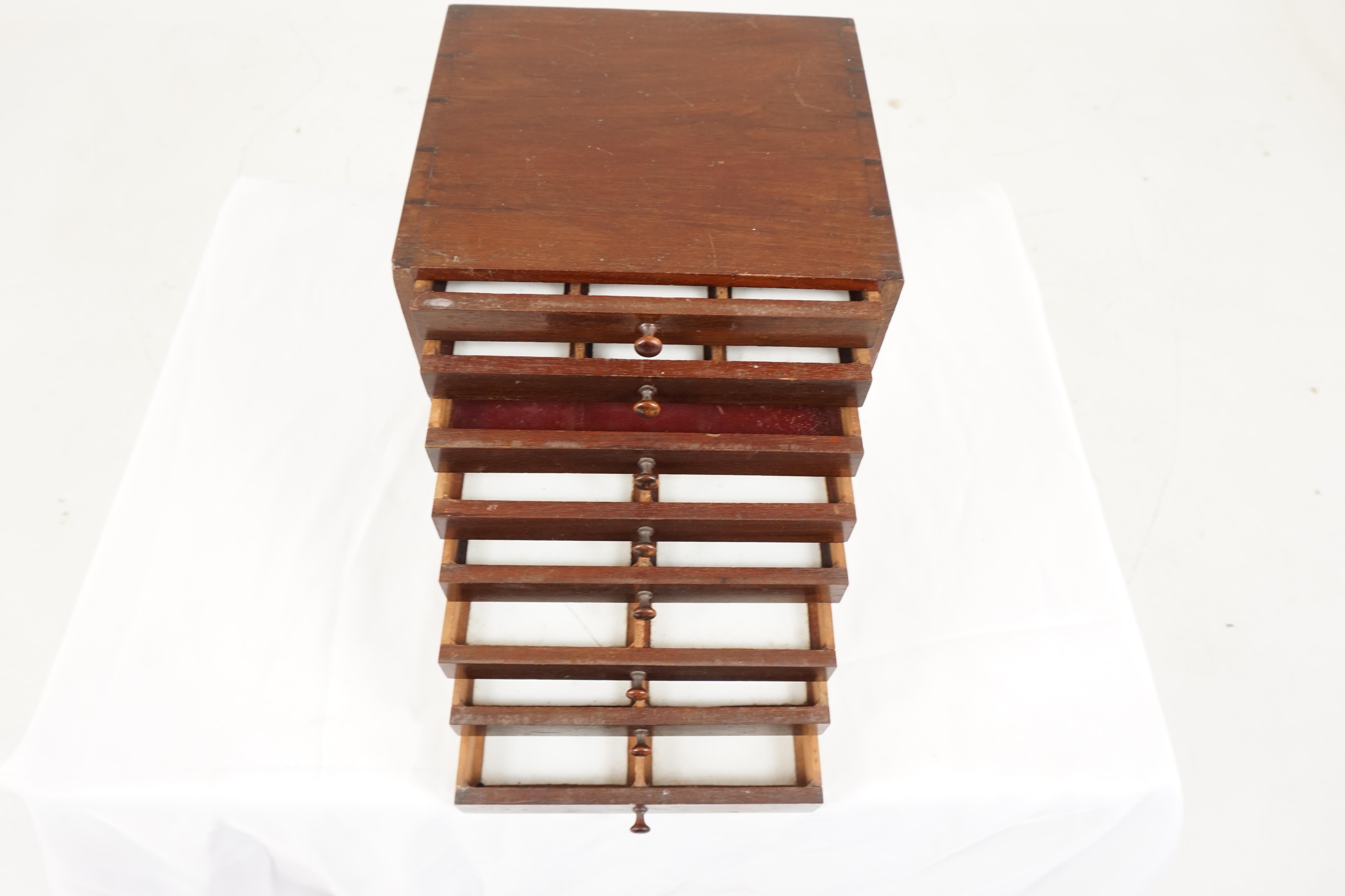 Late 19th Century Antique Victorian Walnut Collectors Cabinet, Apothecary, Scotland 1890, B36y