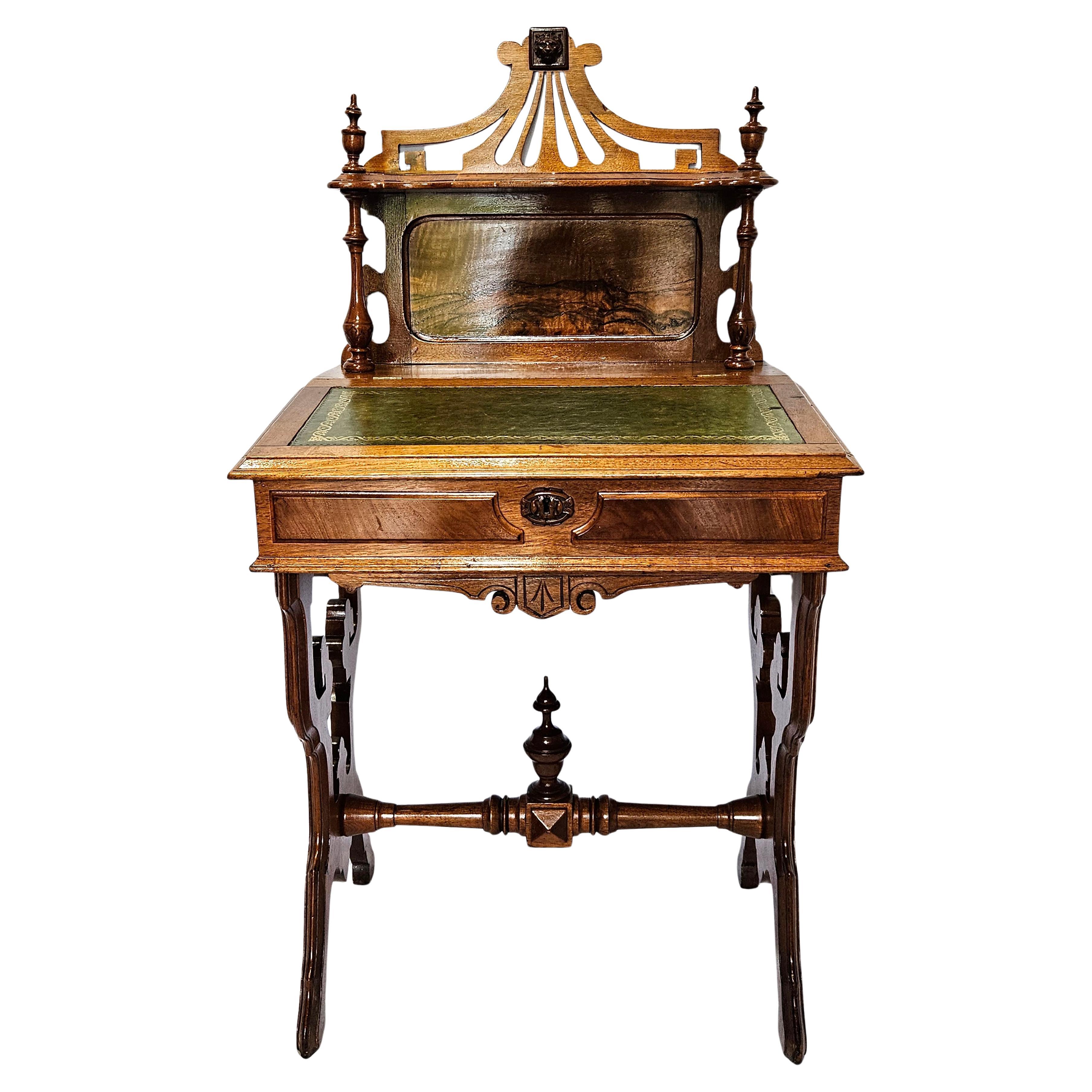 Antique Victorian Walnut Desk