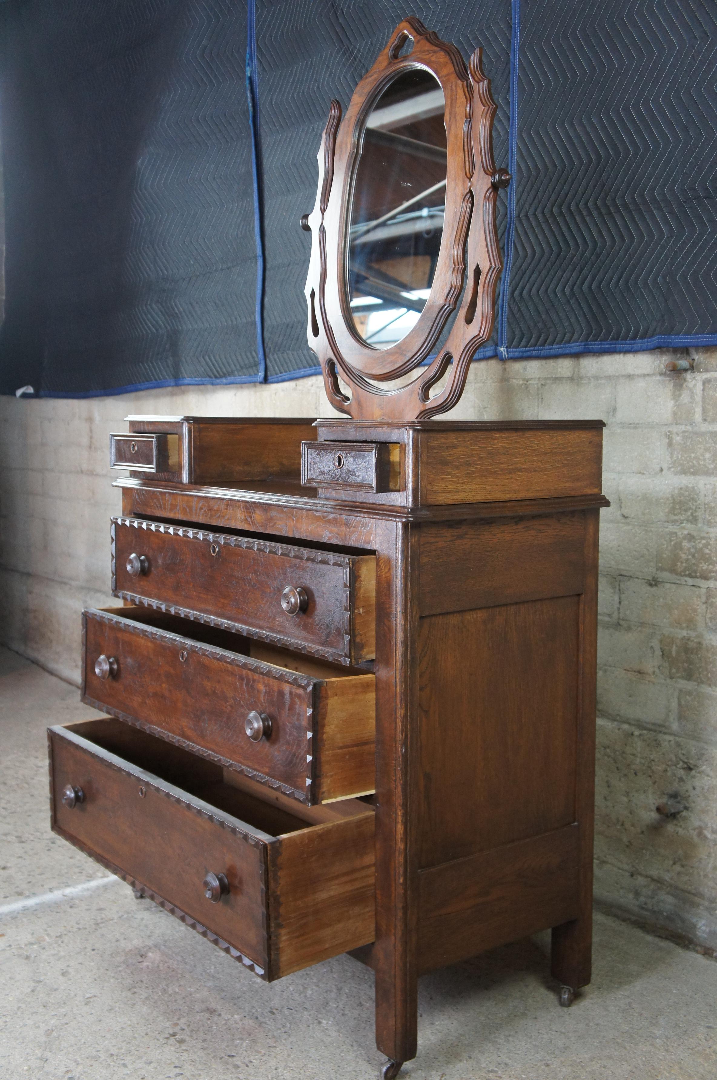 antique dresser with swivel mirror