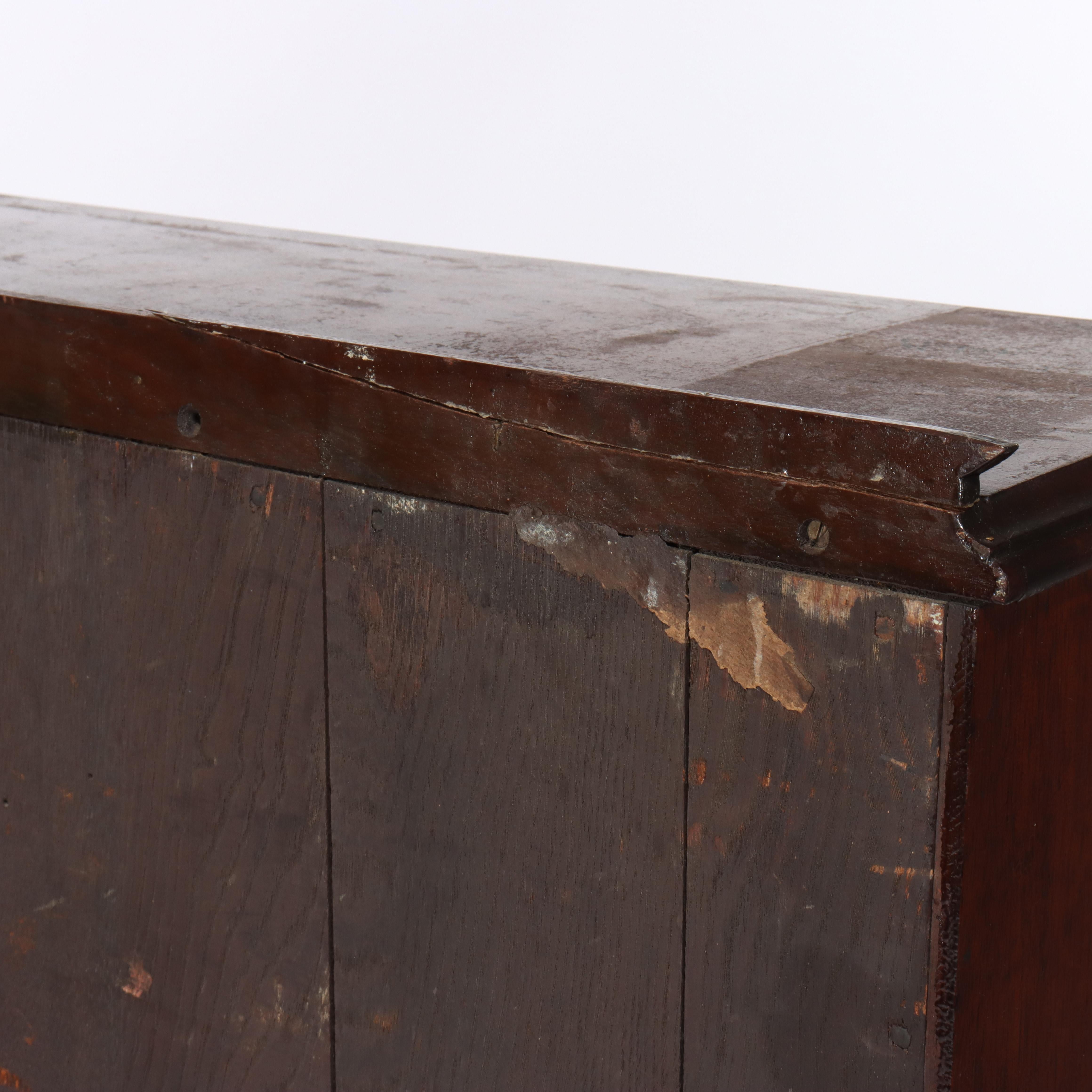 Antiguo escritorio victoriano de nogal con frente abatible C1880 en venta 9