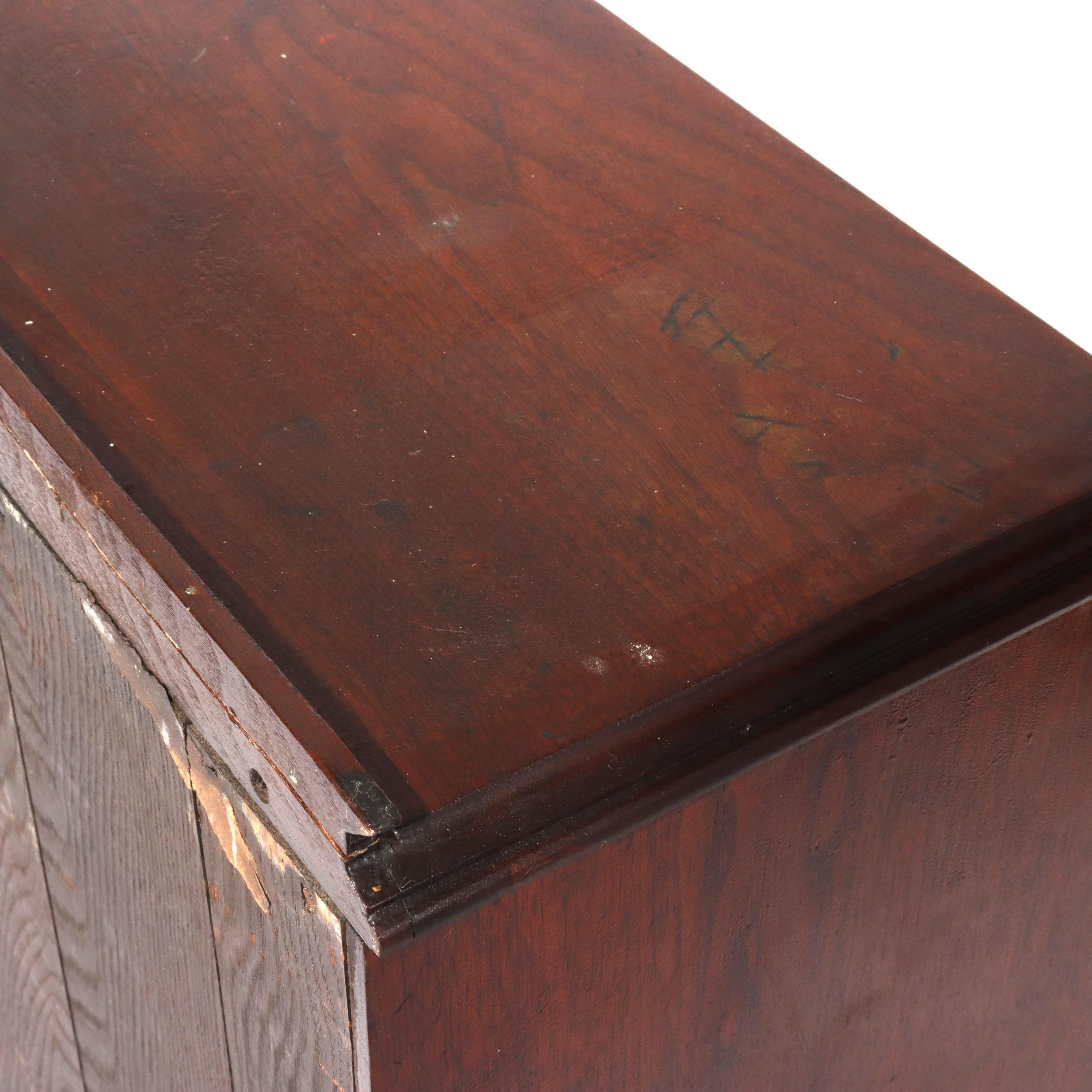 Antiguo escritorio victoriano de nogal con frente abatible C1880 en venta 10