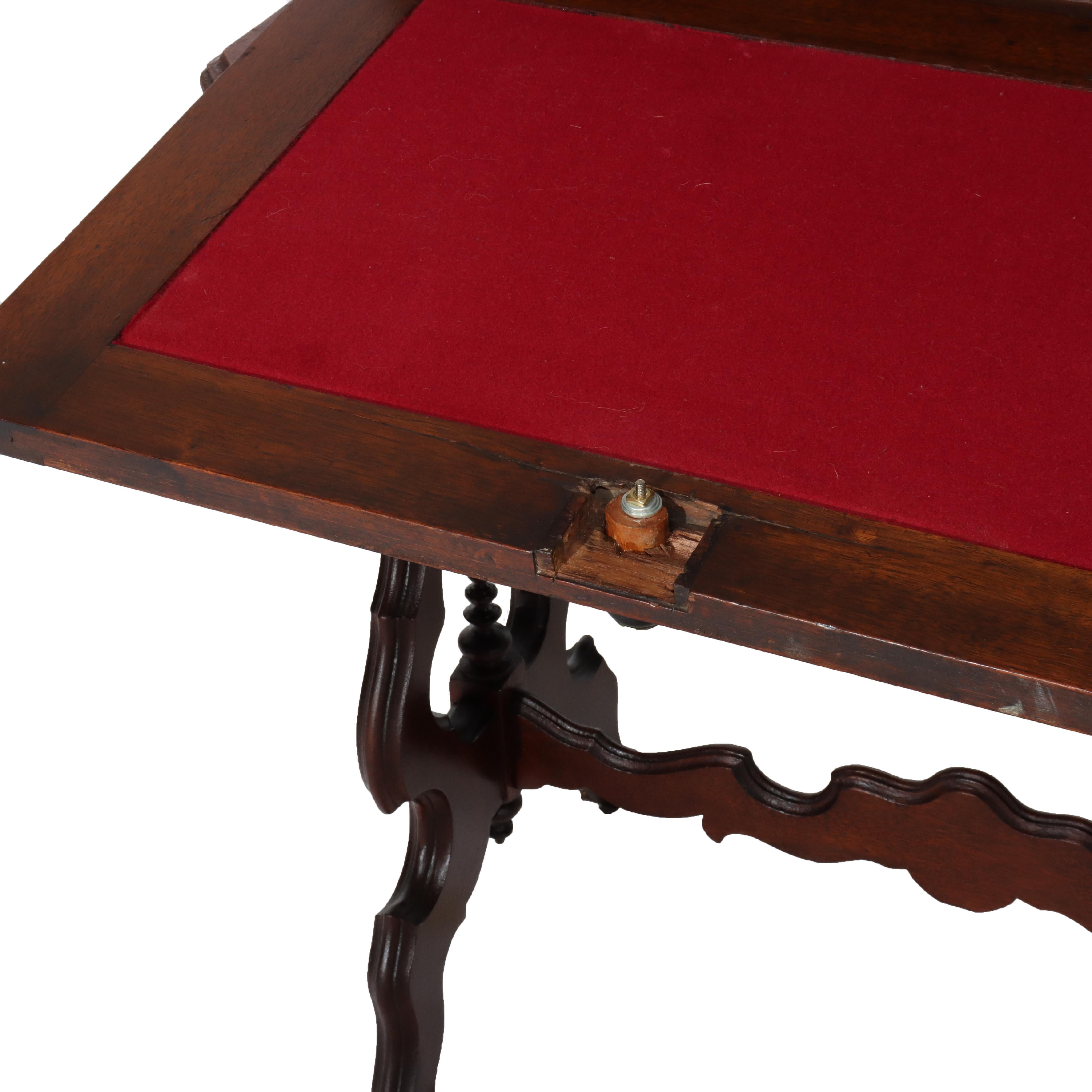 Antiguo escritorio victoriano de nogal con frente abatible C1880 en venta 3