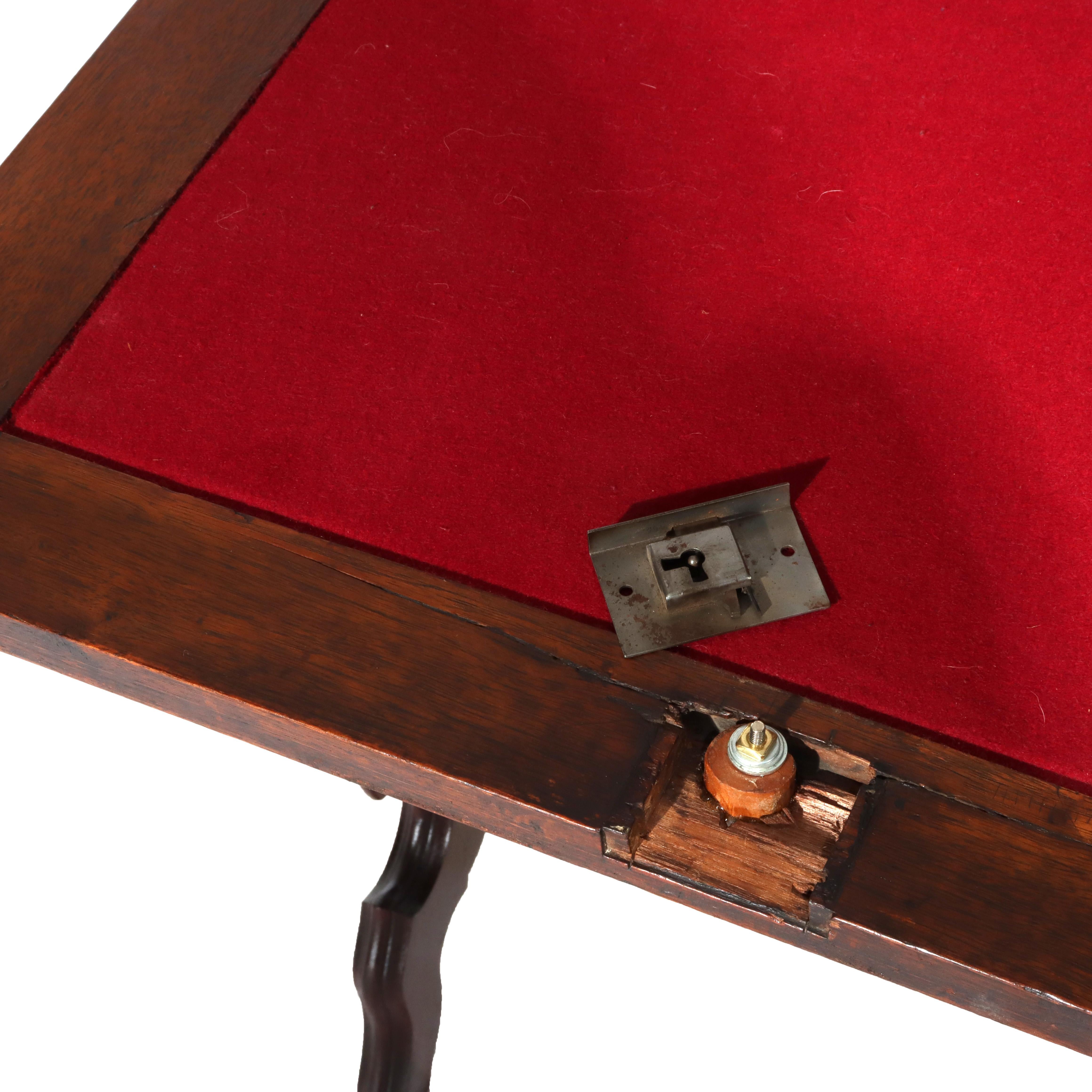 Antiguo escritorio victoriano de nogal con frente abatible C1880 en venta 4