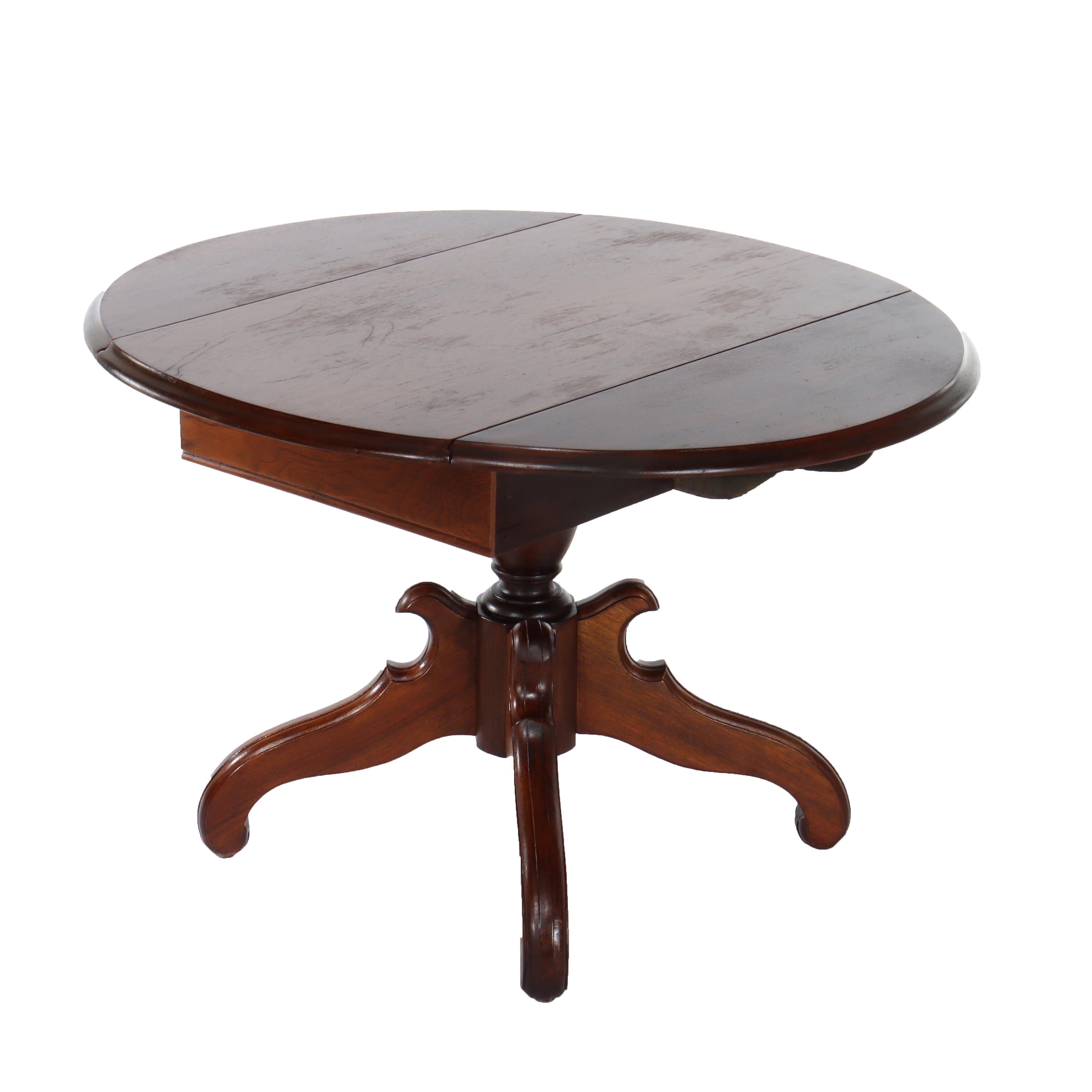Antique Victorian Walnut Drop Leaf Table C1890 For Sale 6