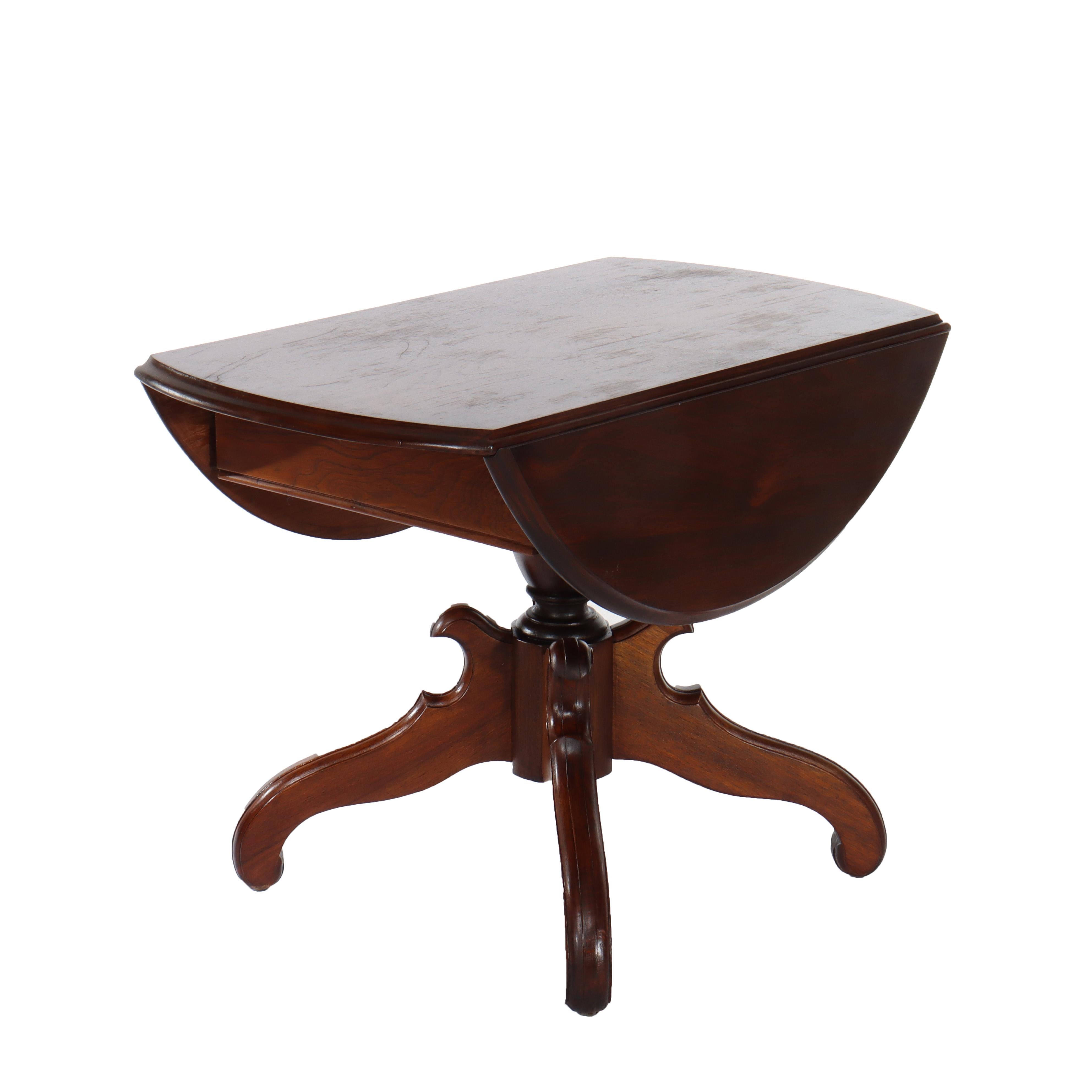Antique Victorian Walnut Drop Leaf Table C1890 For Sale 7