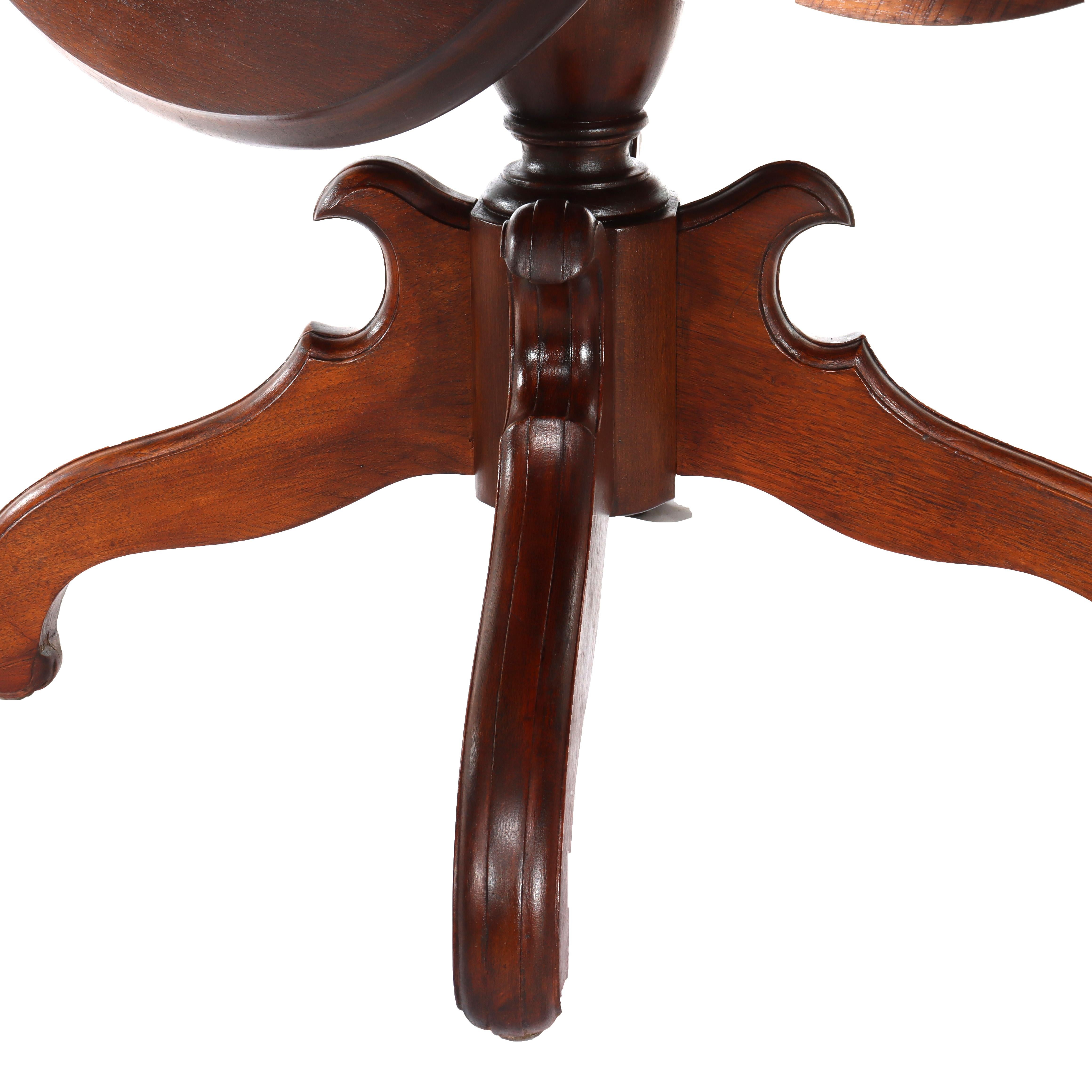 Antique Victorian Walnut Drop Leaf Table C1890 In Good Condition For Sale In Big Flats, NY