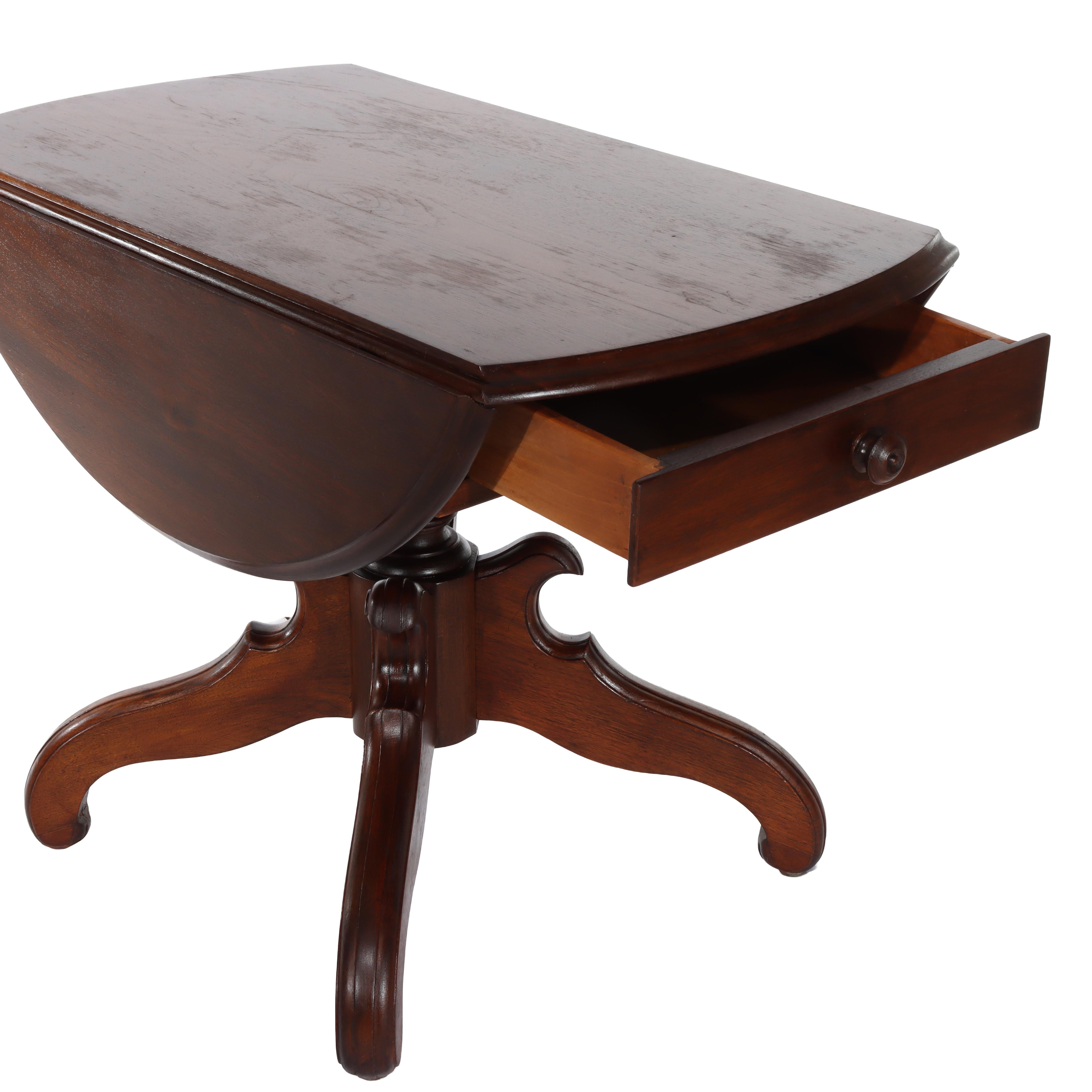 19th Century Antique Victorian Walnut Drop Leaf Table C1890 For Sale
