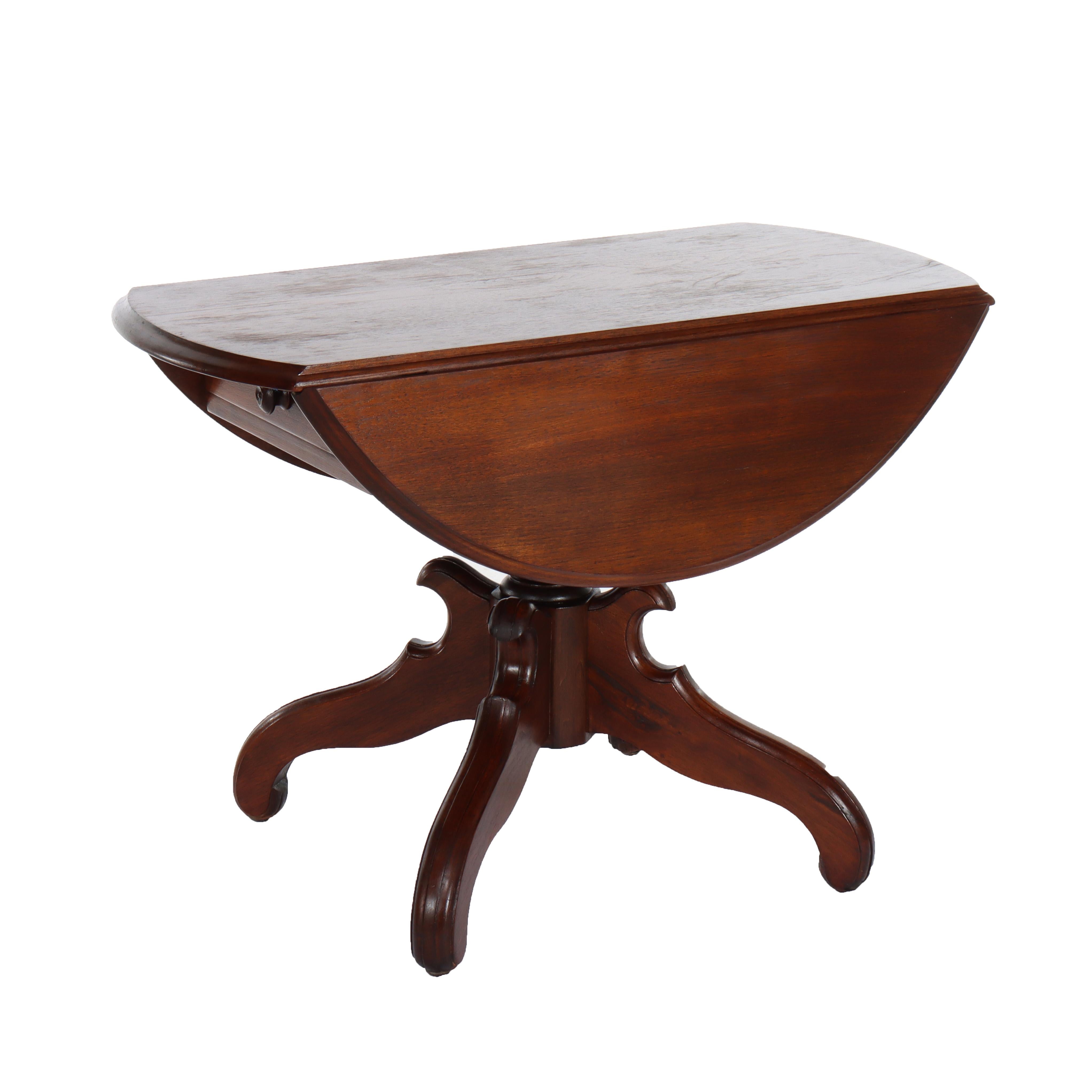 Antique Victorian Walnut Drop Leaf Table C1890 For Sale 2