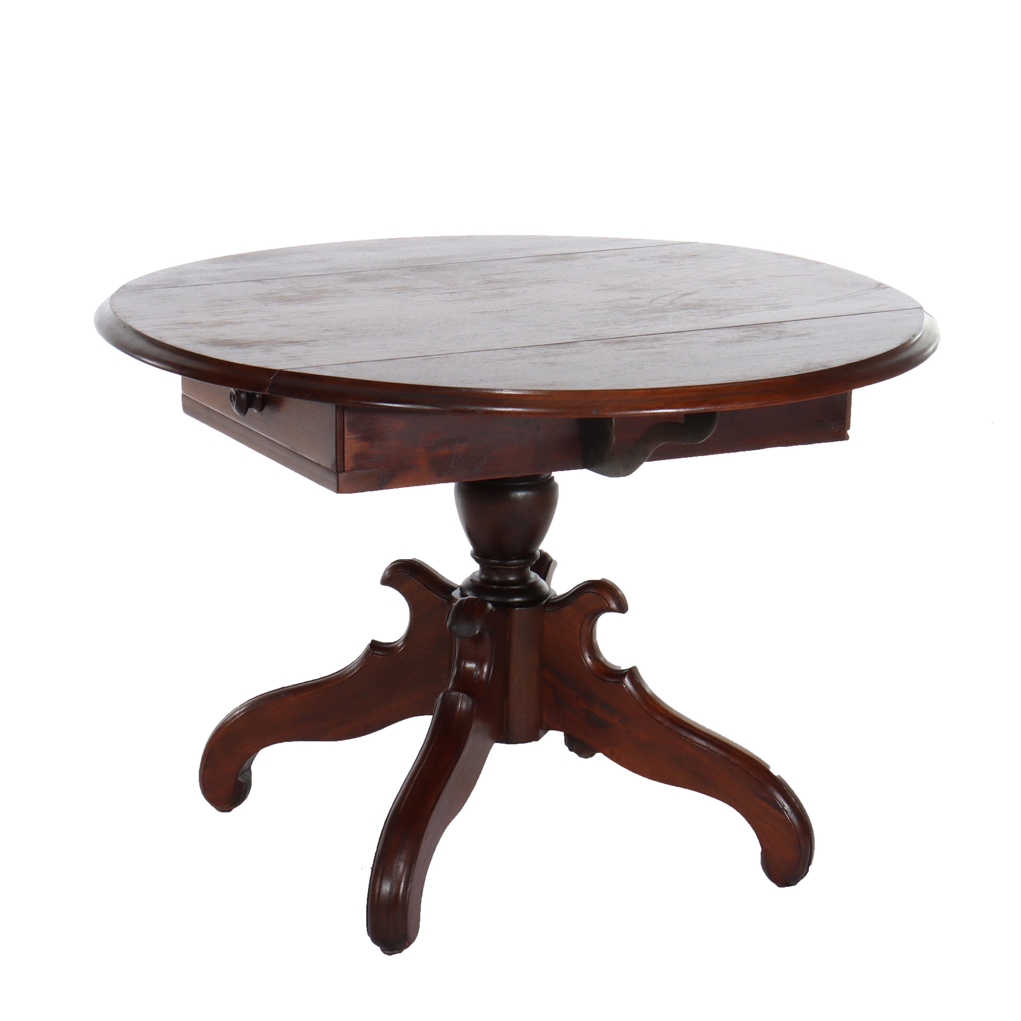 Antique Victorian Walnut Drop Leaf Table C1890 For Sale 3
