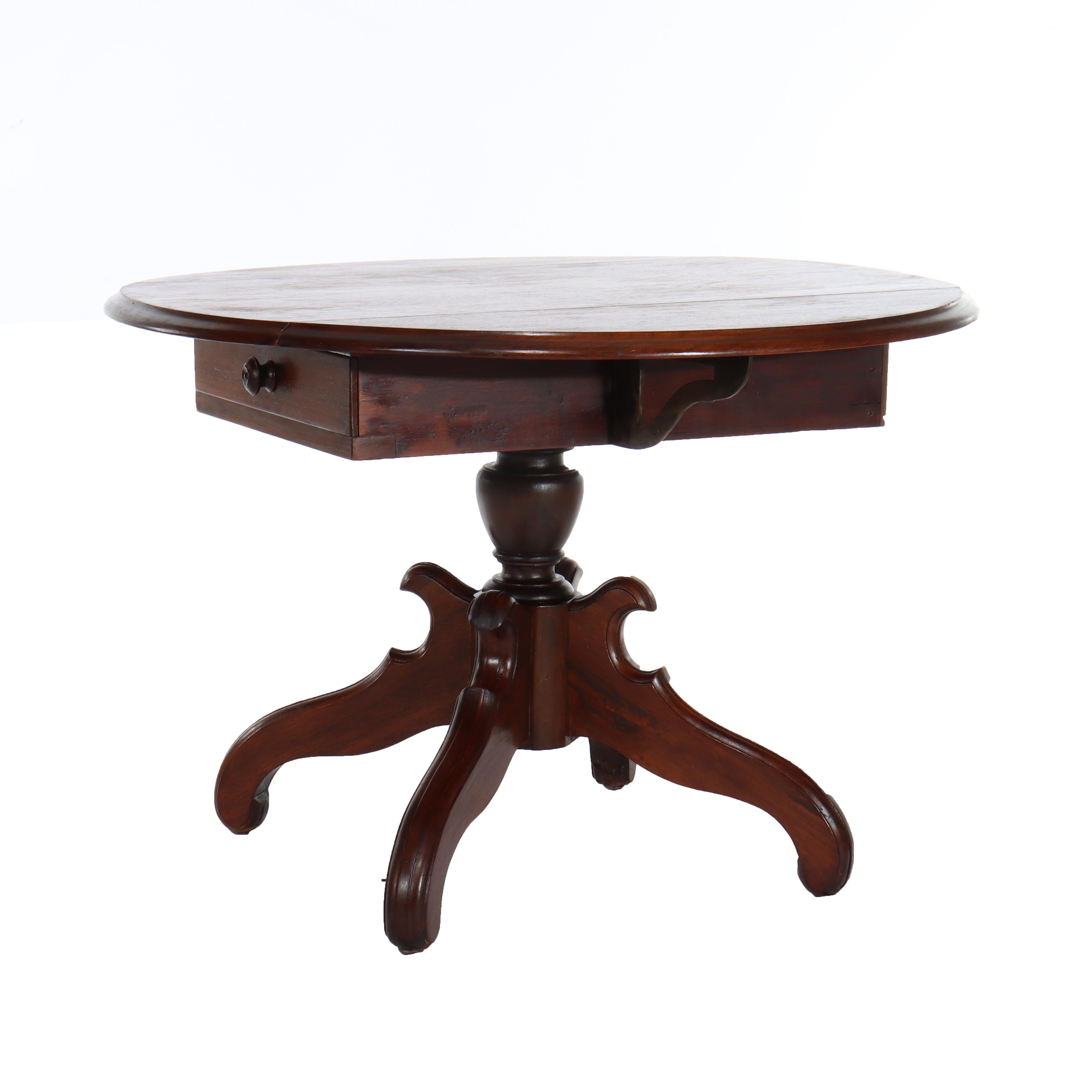 Antique Victorian Walnut Drop Leaf Table C1890 For Sale 4