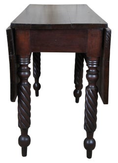 Antique Victorian Walnut Dropleaf Gateleg Breakfast Dining Console Table 19th C.