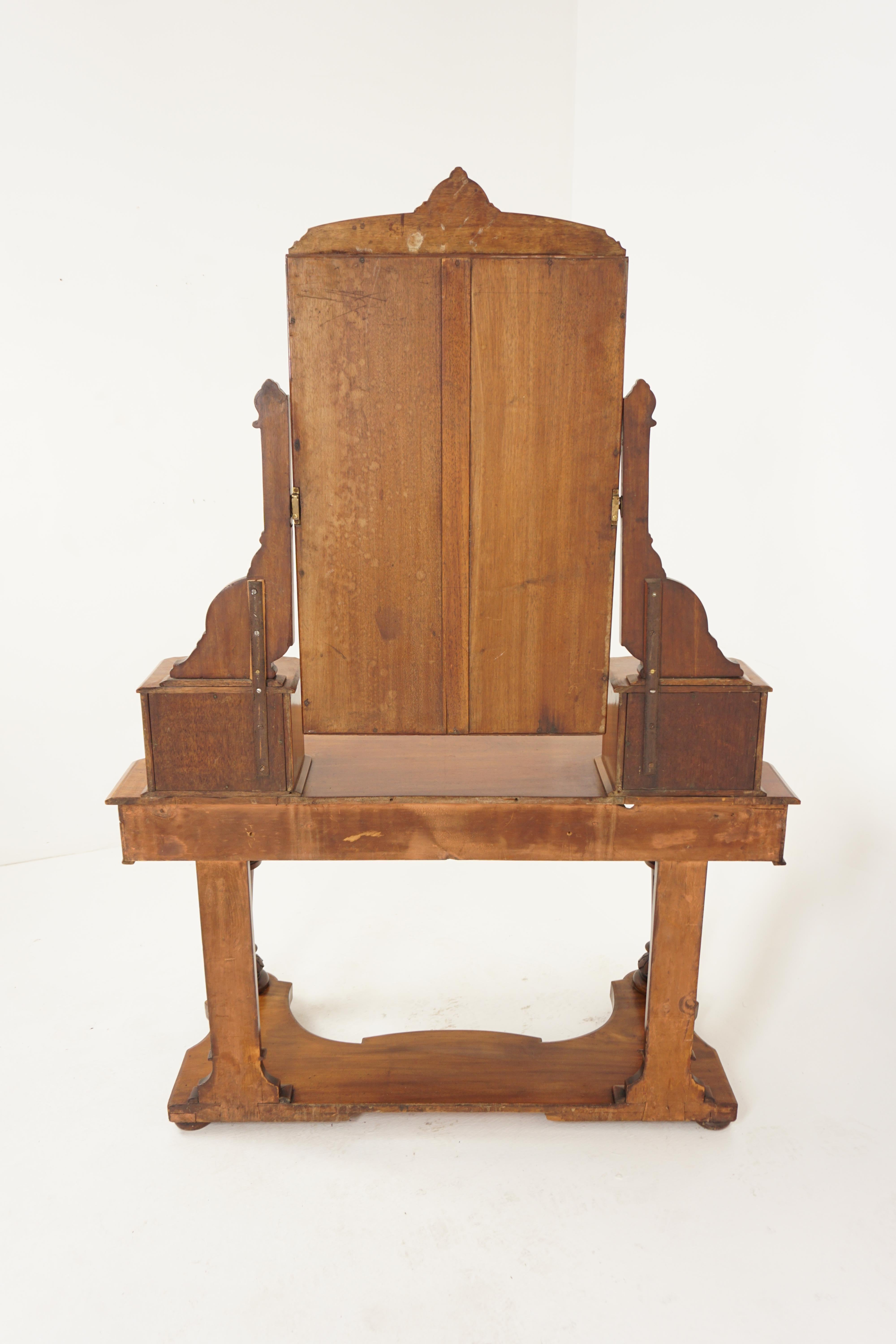 Antique Victorian Walnut Duchess Dressing Table Vanity, Scotland 1870, H701 4