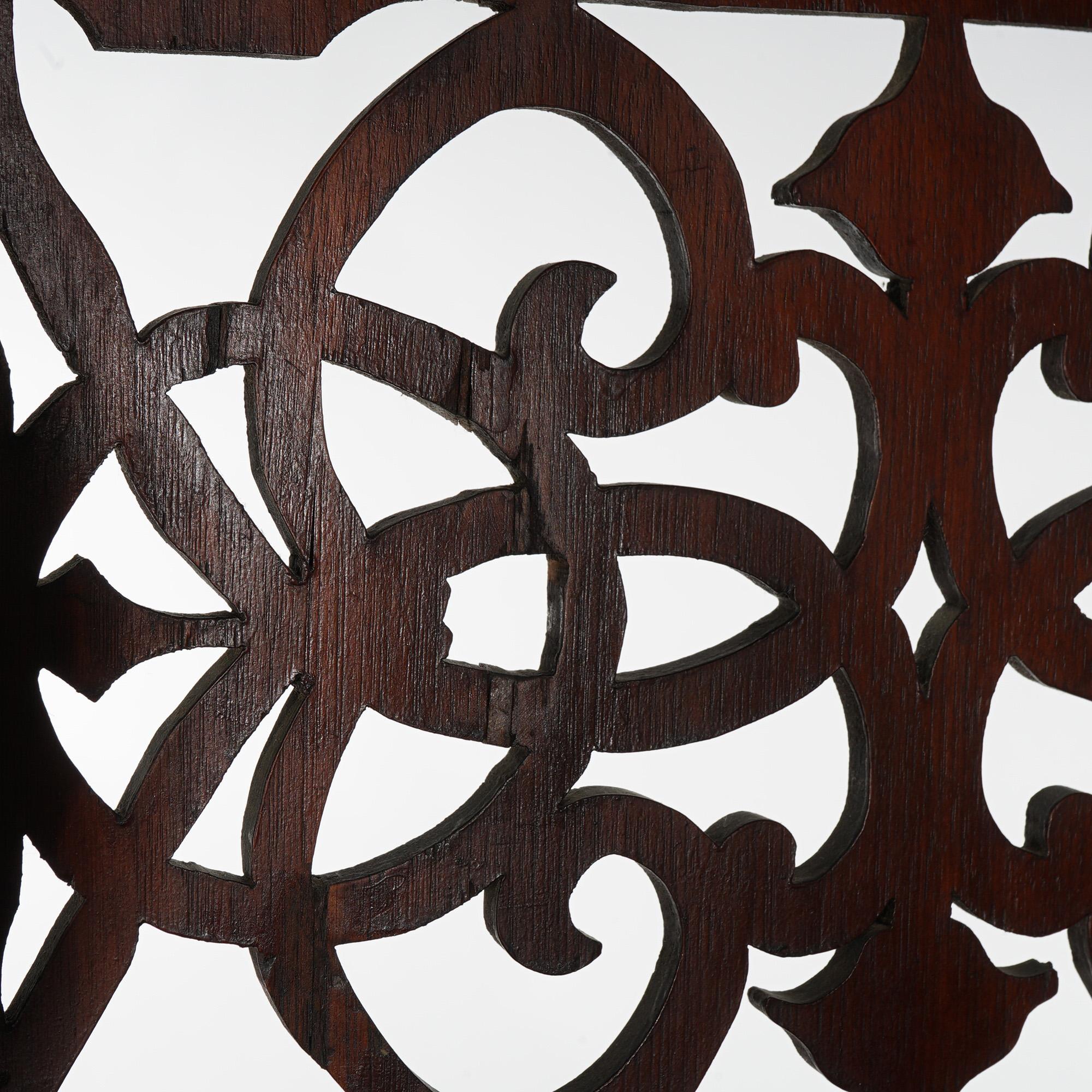 Antique Victorian Rosewood Etagere with Reticulated & Graduated Carved Shelving For Sale 12