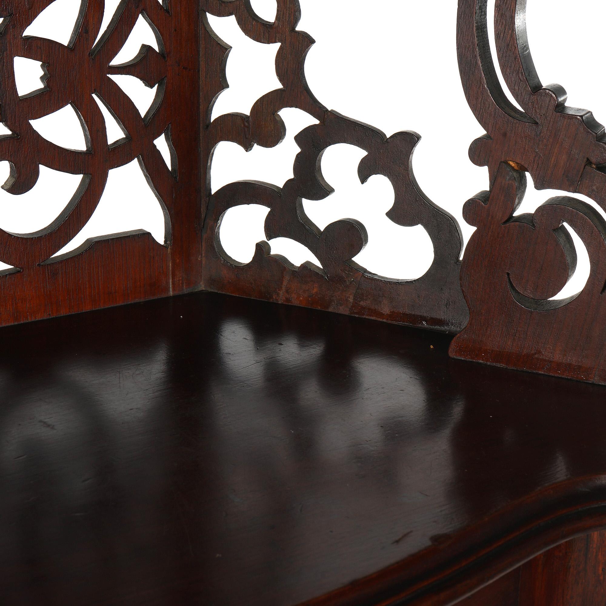 Antique Victorian Rosewood Etagere with Reticulated & Graduated Carved Shelving For Sale 14
