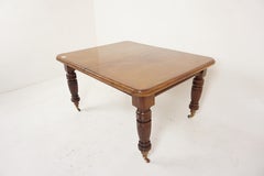 Antique Victorian Walnut Extending Dining Table Two Leaves, Scotland 1880, H932