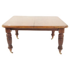 Antique Victorian Walnut Extending Dining Table Two Leaves, Scotland 1880, H932