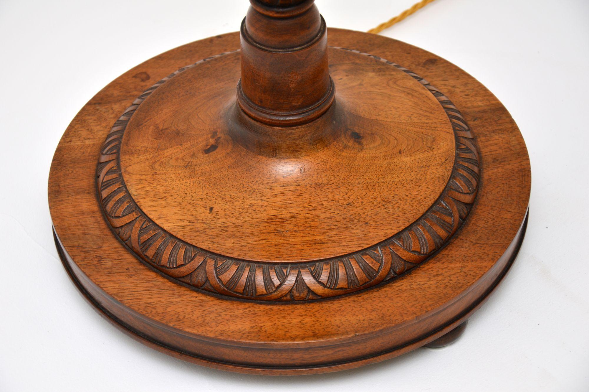British Antique Victorian Walnut Floor Lamp