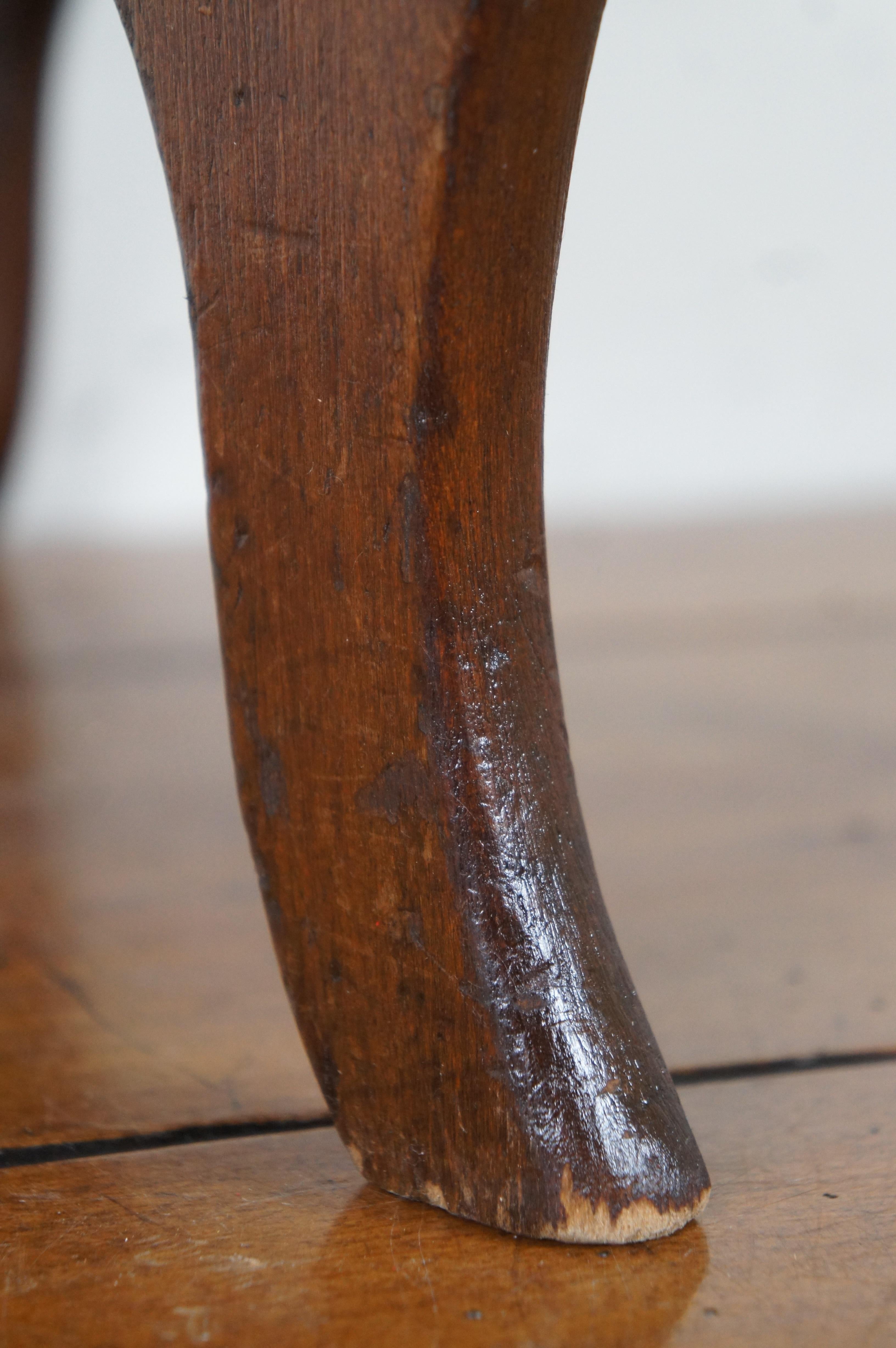 Antique Victorian Walnut Floral Needlepoint Footstool Ottoman Foot Rest Stool 15 5