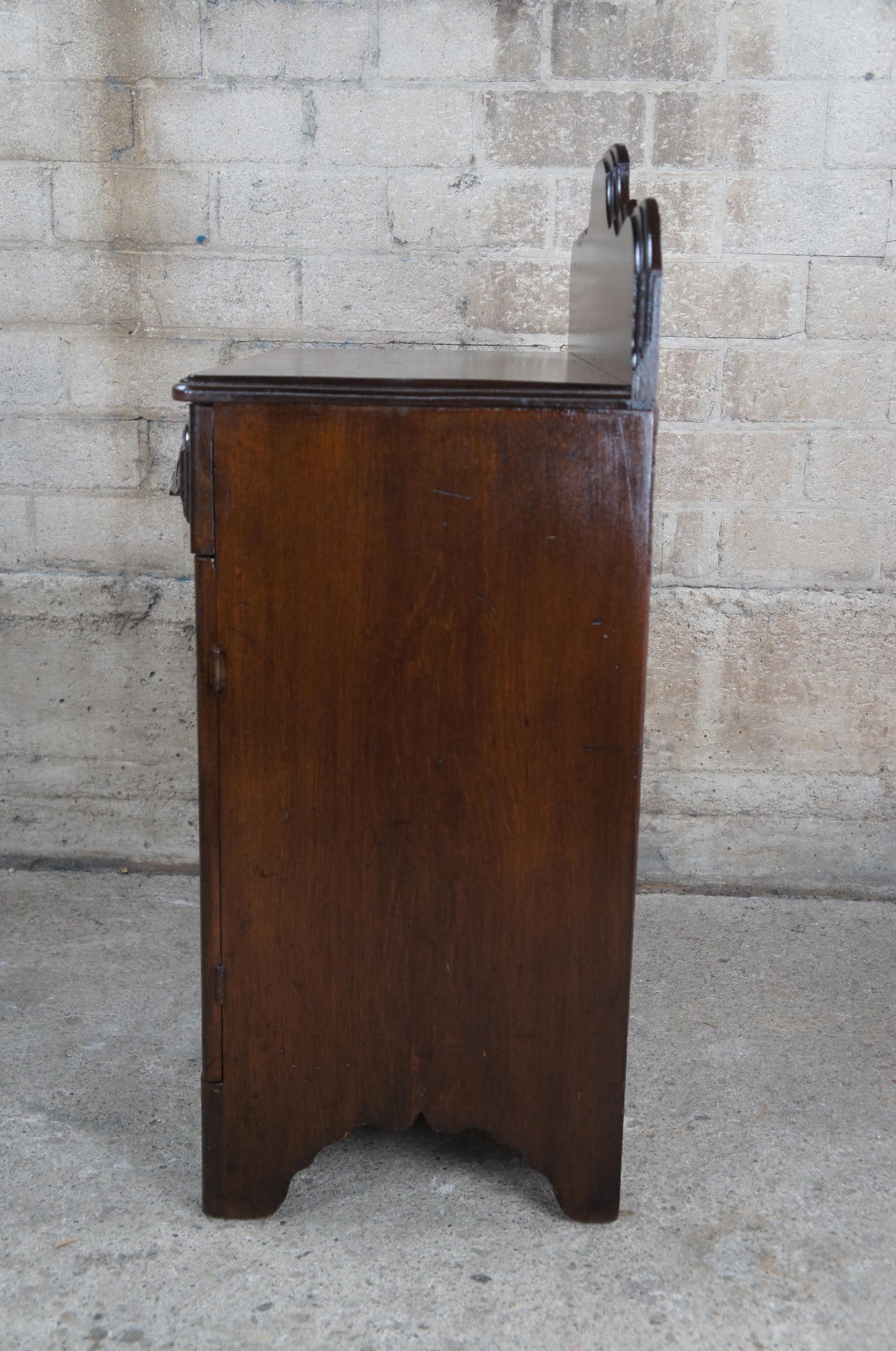 Antique Victorian Walnut Fruit Nut Berry Parlor Washstand Cabinet Side Table 5