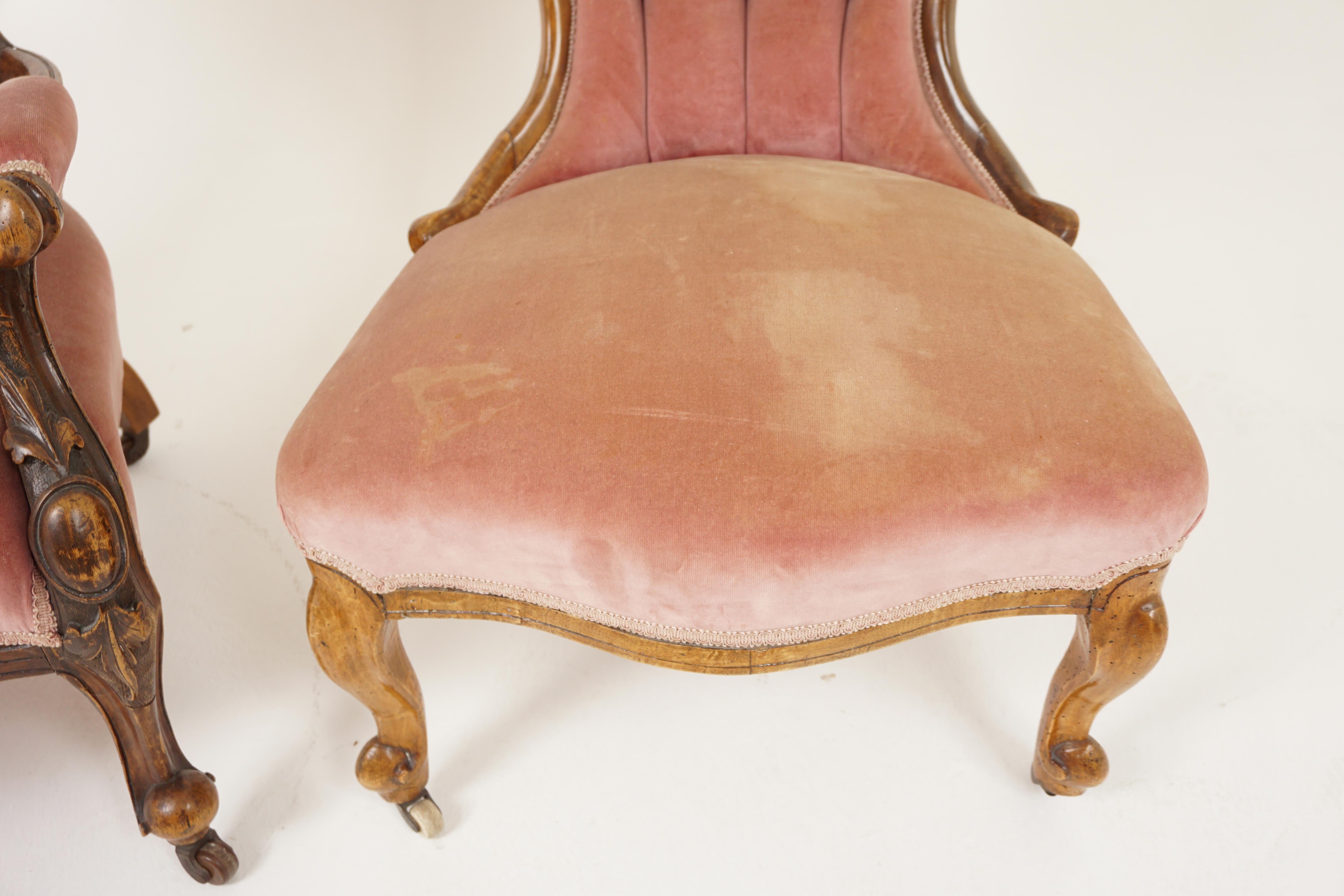Antique Victorian Walnut Gentleman's Upholstered Armchair, Scotland 1880, H1151 2