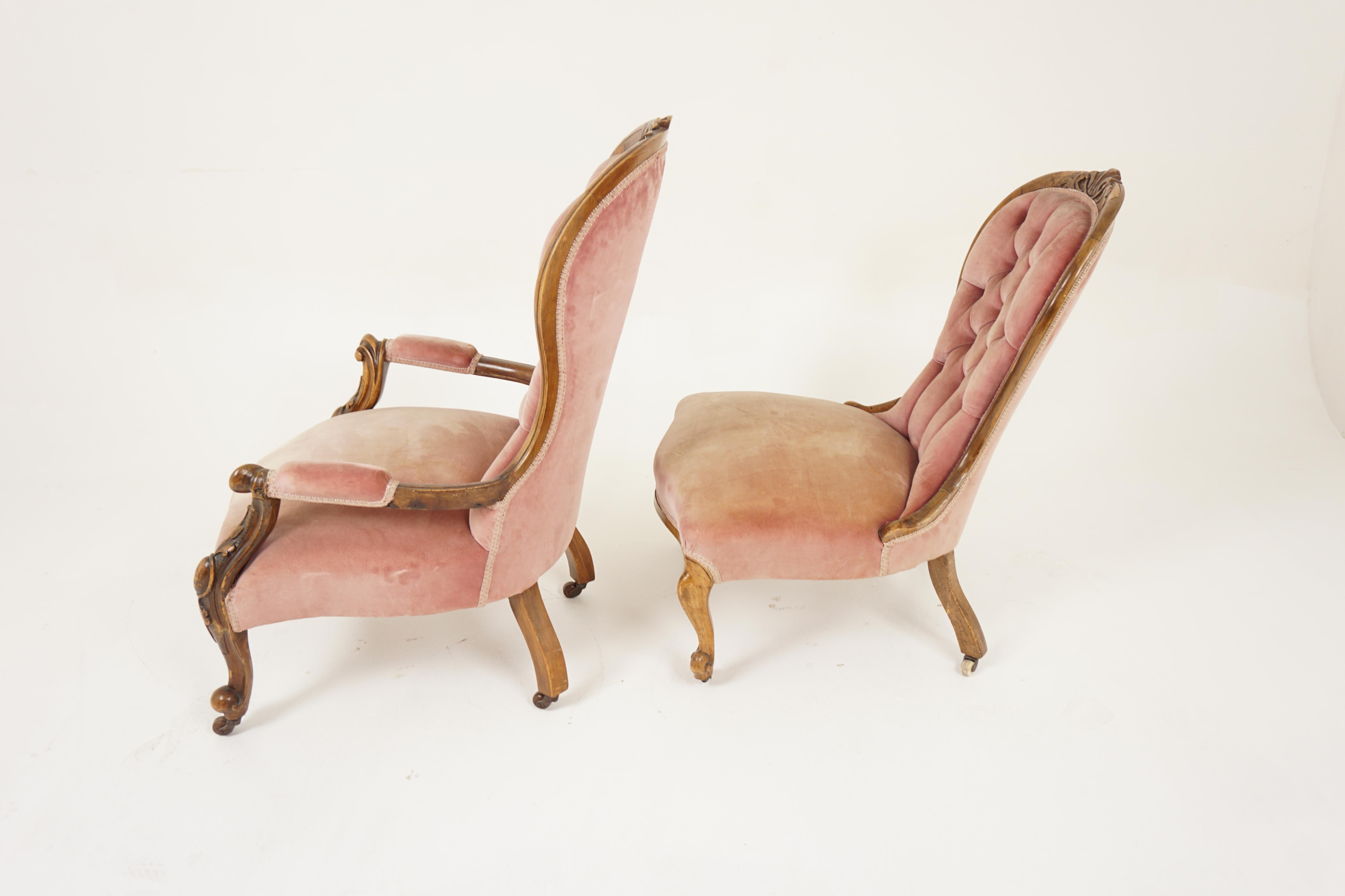 Antique Victorian Walnut Gentleman's Upholstered Armchair, Scotland 1880, H1151 3
